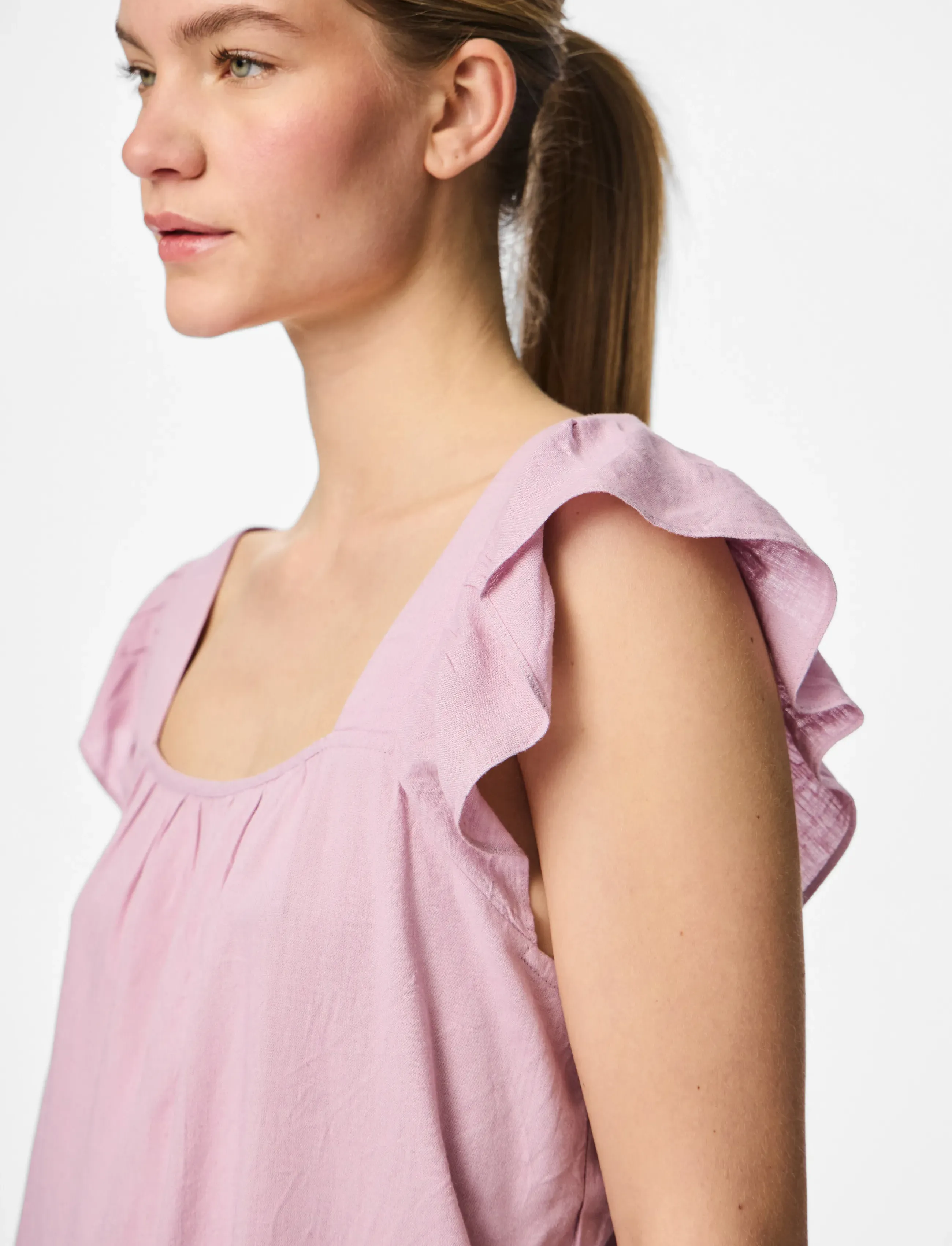 Pieces - PCPIA SL TOP WVN NOOS - sleeveless blouses - dawn pink - 5