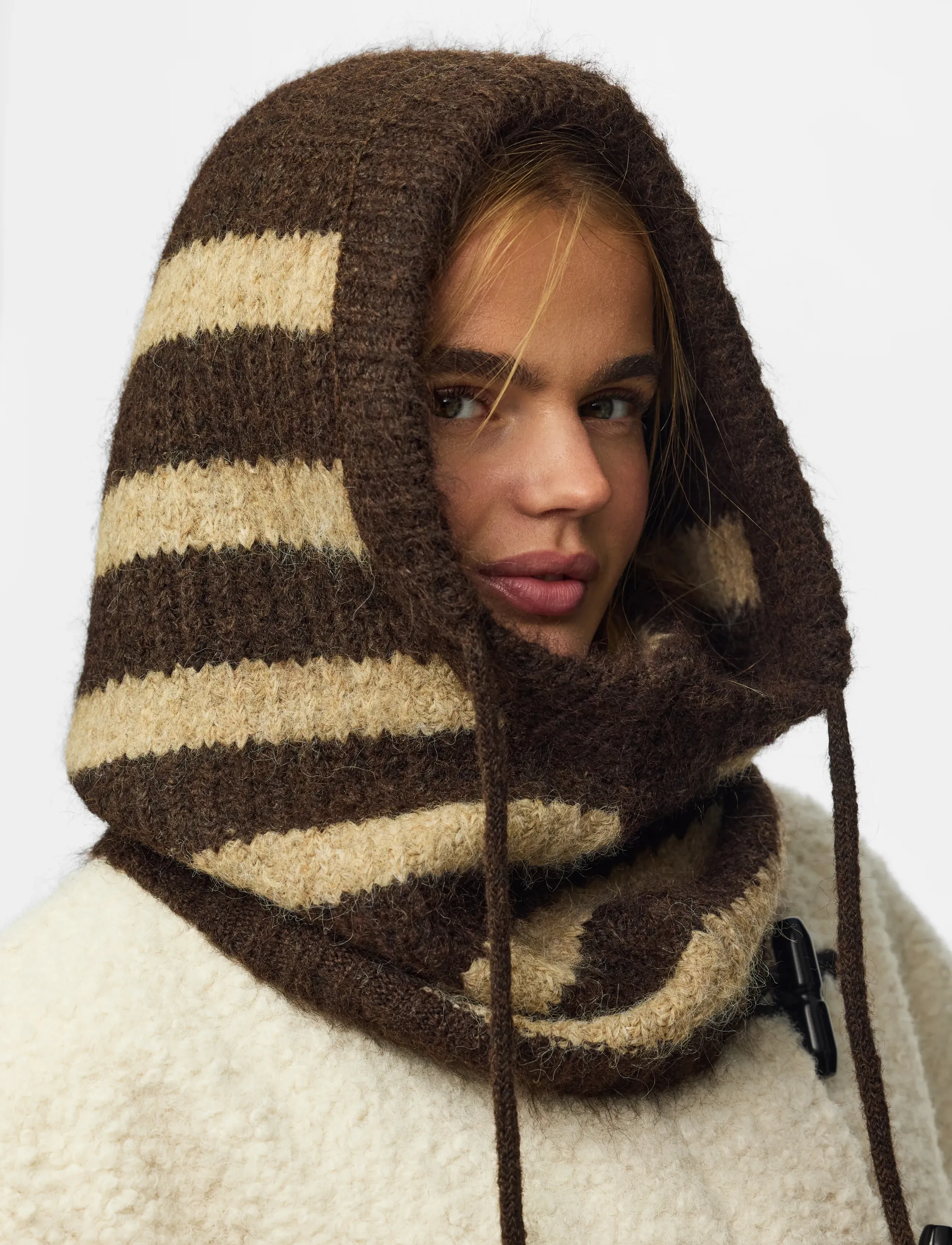 Pieces - PCNAMBI BALACLAVA NOOS BC - maskmütsid - hot fudge - 3
