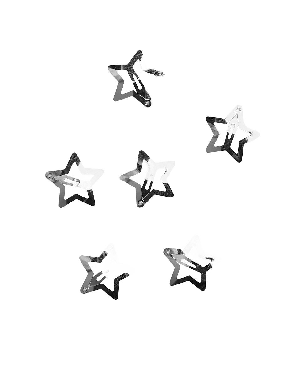 Pieces - PCTILDE HAIRCLIP 6-PACK D2D - juukseklambrid - silver colour - 0