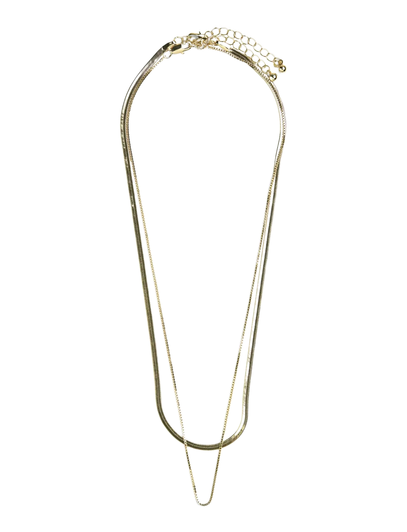 Pieces Pcbina 2-Pack Necklace Noos, One Size, Necklaces, Gold - Chain Frauen