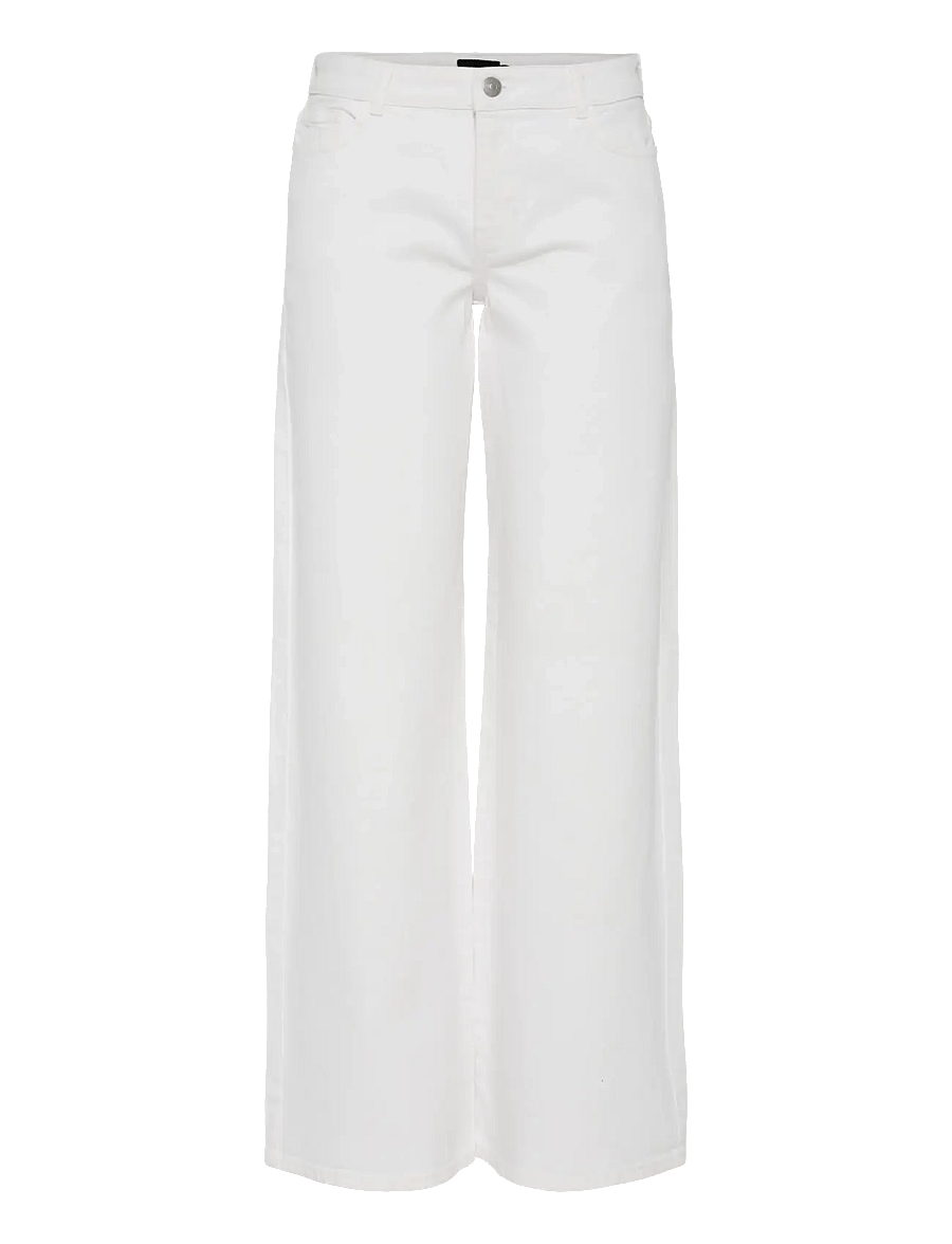 Pieces - PCSELMA LW WIDE JEANS OD NOOS BC - laia säärega teksad - bright white - 1