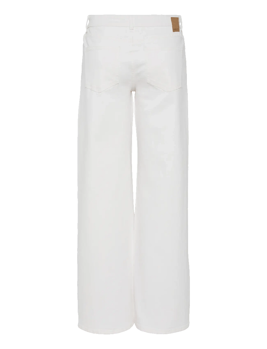 Pieces - PCSELMA LW WIDE JEANS OD NOOS BC - laia säärega teksad - bright white - 2