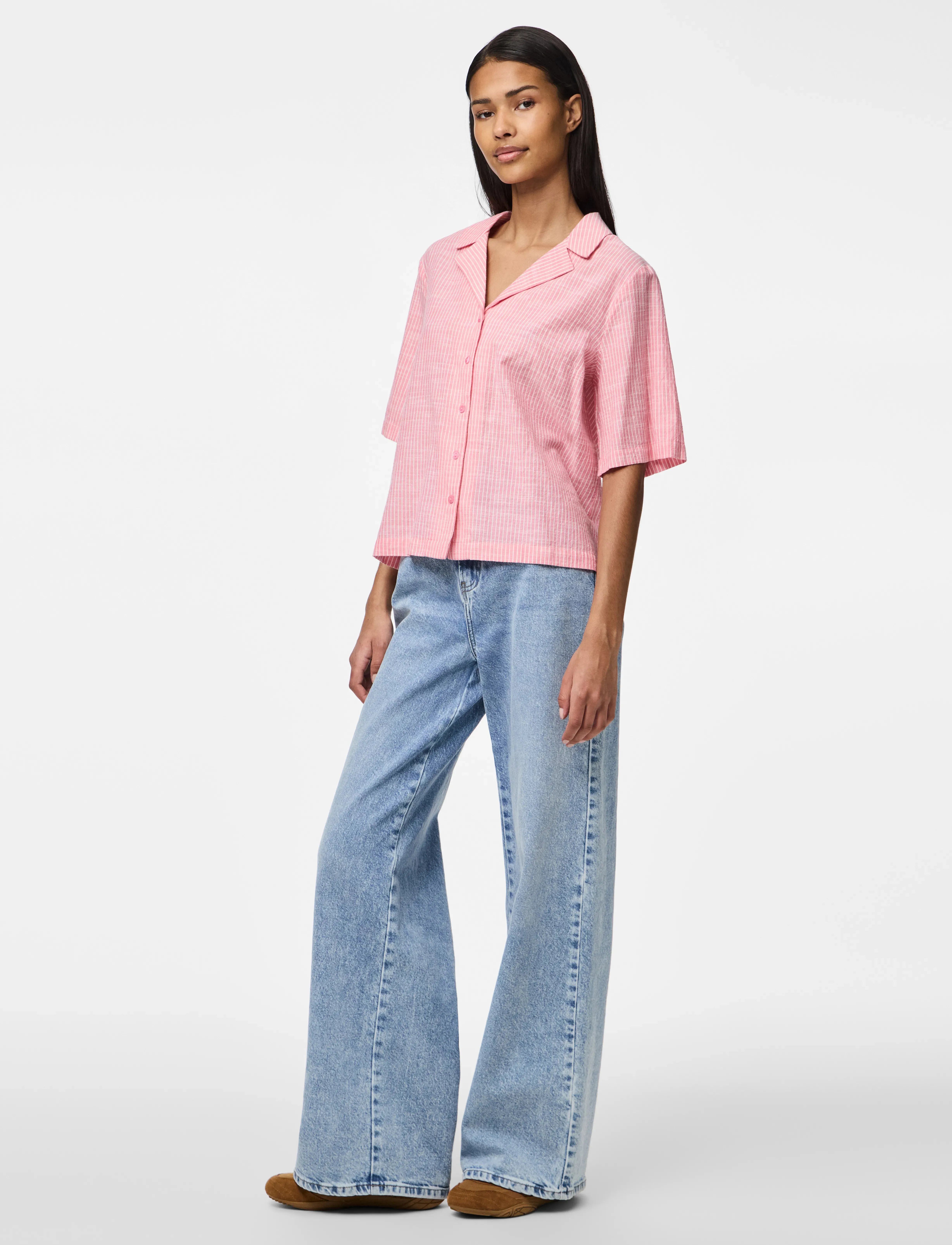 Pieces - PCAPIA 2/4 SHIRT MM WVN - pink lemonade - 4