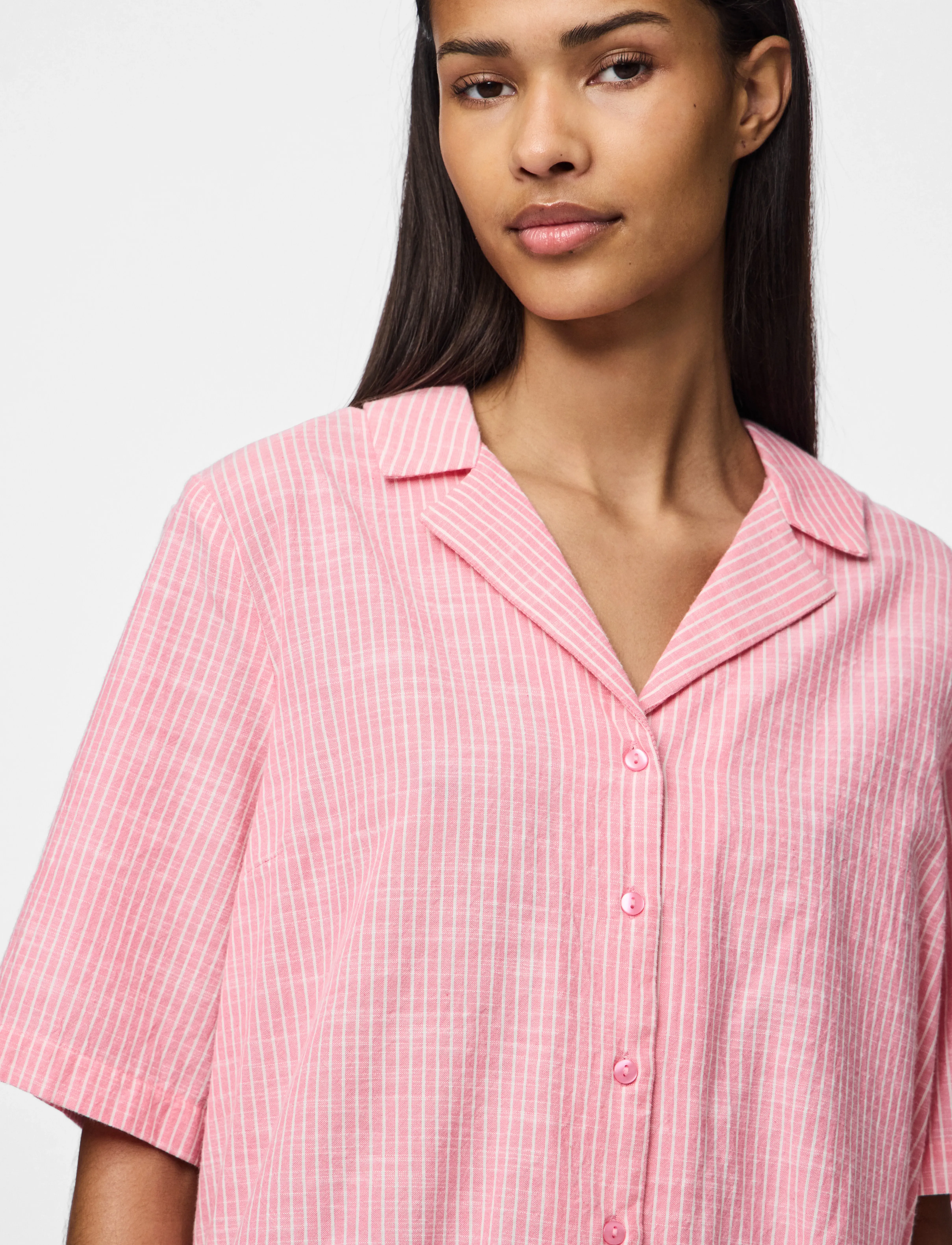 Pieces - PCAPIA 2/4 SHIRT MM WVN - pink lemonade - 5