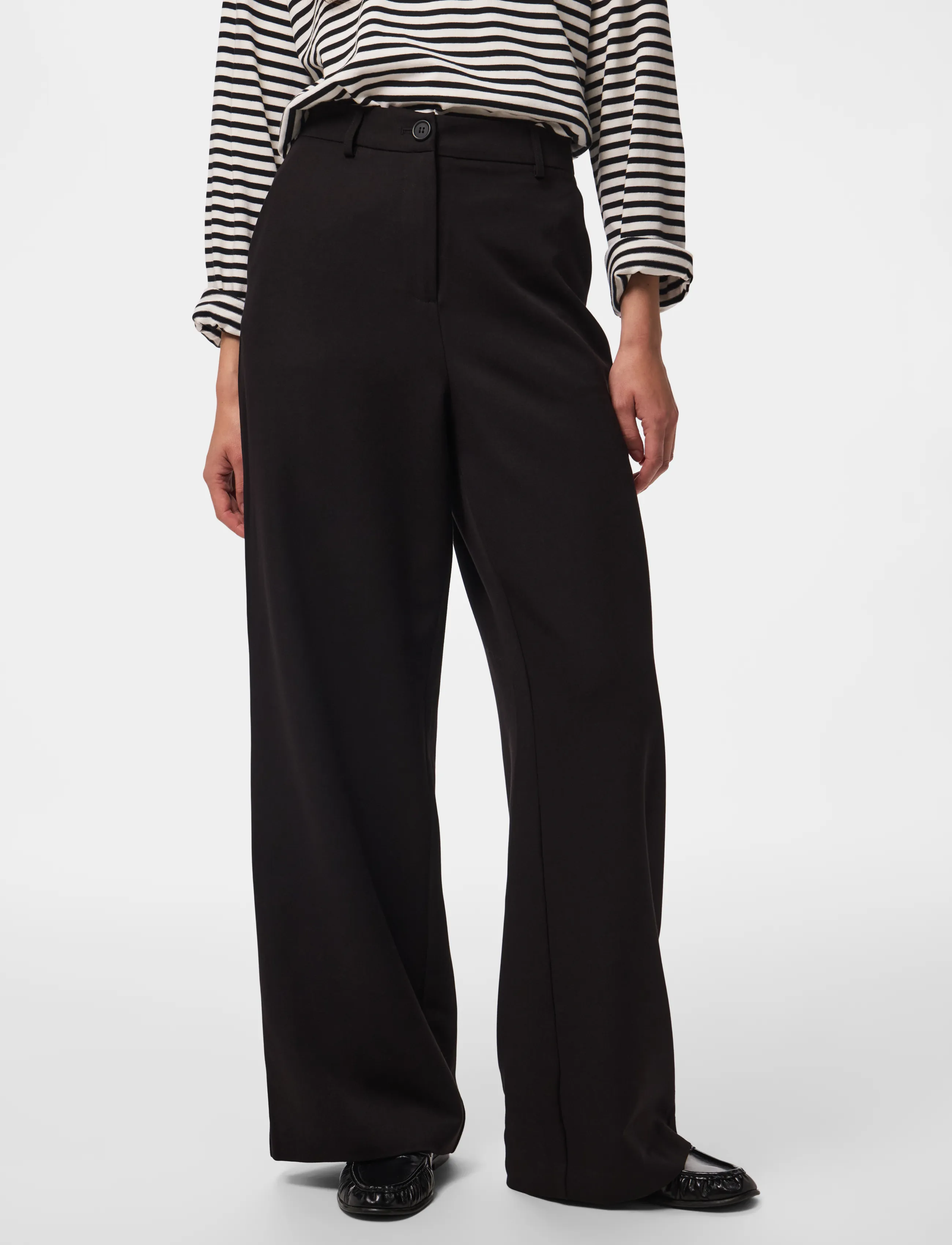 Pieces PCKAMIL HW WIDE PANT NOOS BC - Kleidung - BLACK / black