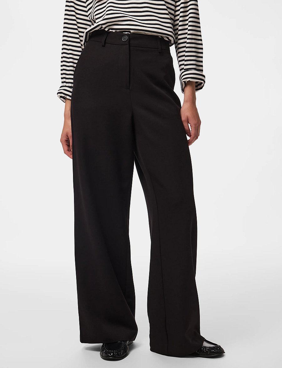 Pieces - PCKAMIL HW WIDE PANT NOOS BC - kostymbyxor - black - 0