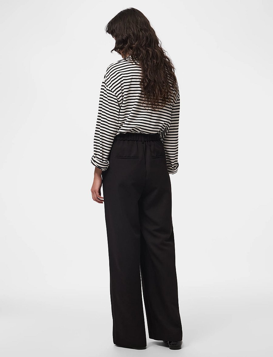 Pieces - PCKAMIL HW WIDE PANT NOOS BC - kostymbyxor - black - 3