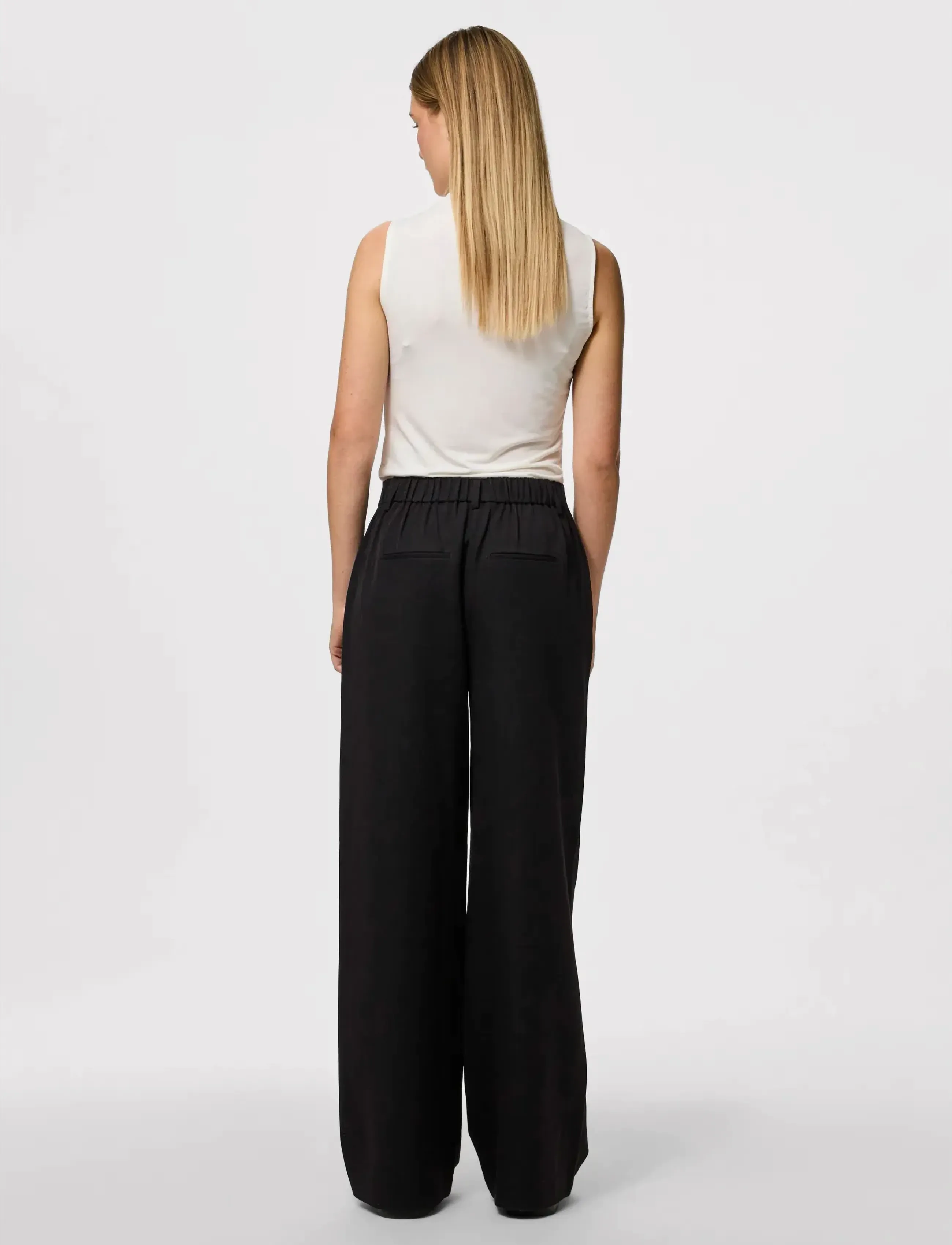 Pieces - PCKAMIL HW WIDE PANT NOOS BC - formell - black - 3