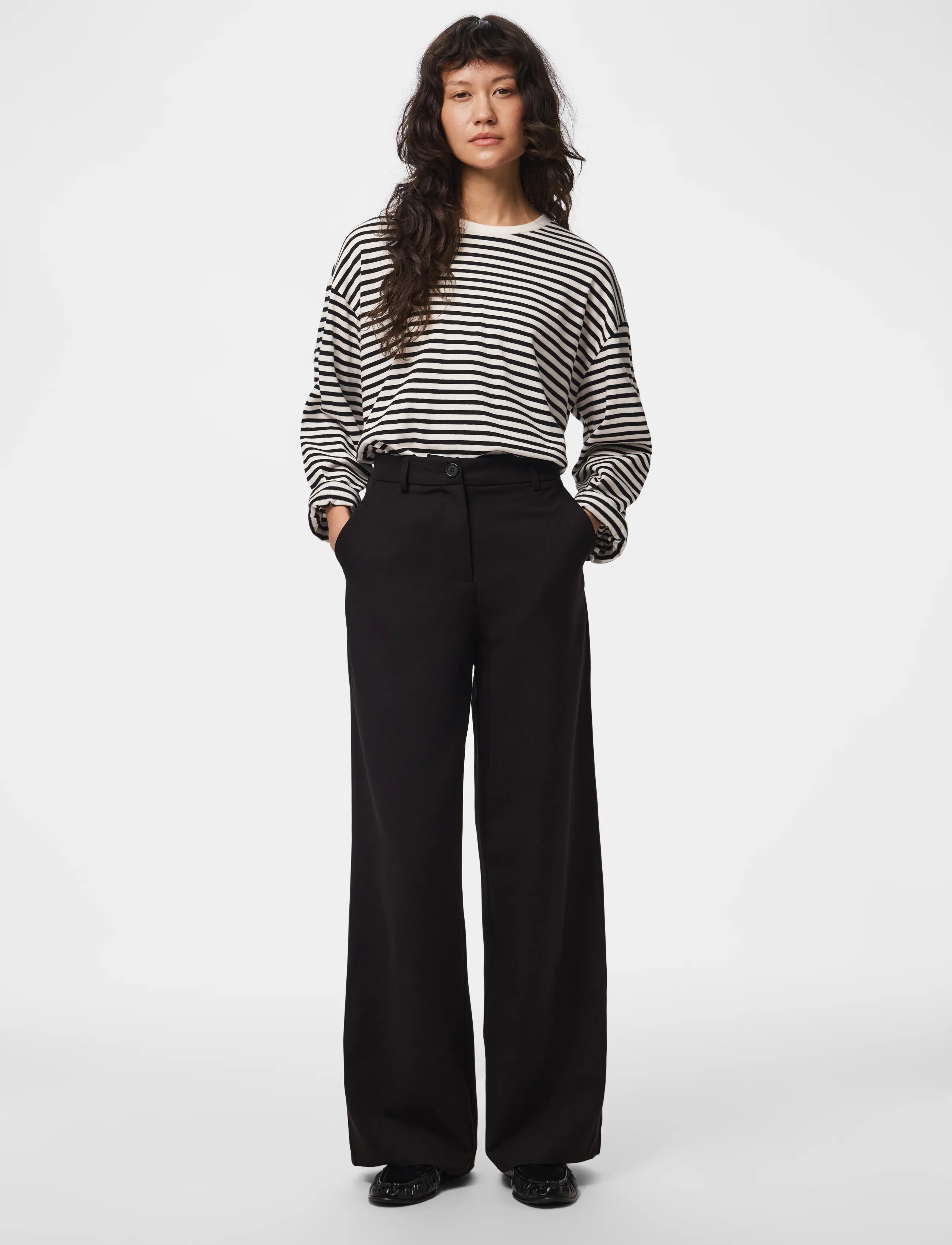 Pieces - PCKAMIL HW WIDE PANT NOOS BC - festtøj til outletpriser - black - 4