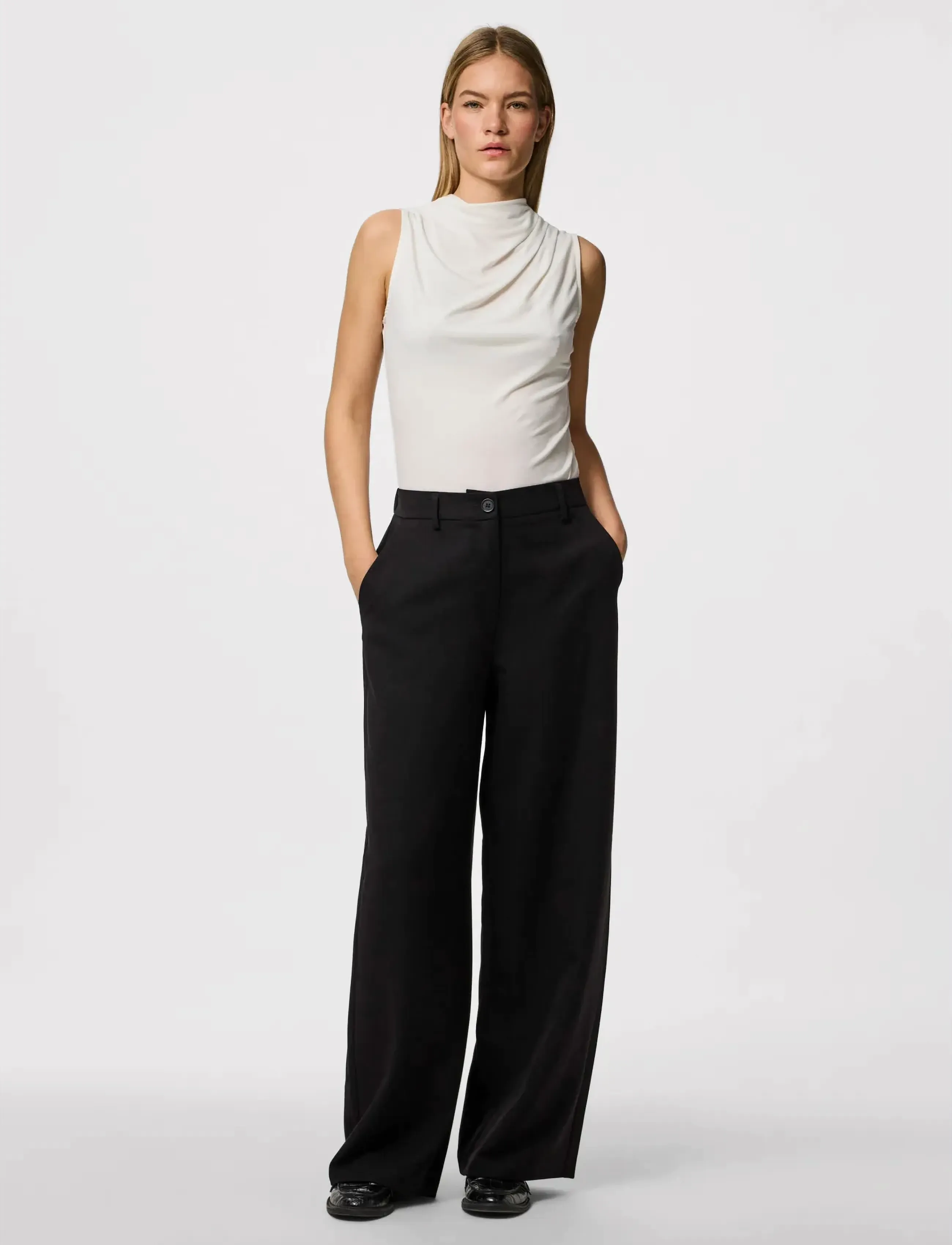Pieces - PCKAMIL HW WIDE PANT NOOS BC - formell - black - 4