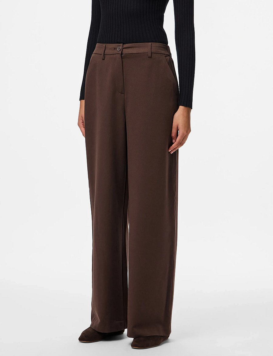 Pieces - PCKAMIL HW WIDE PANT NOOS BC - habitbukser - hot fudge - 0