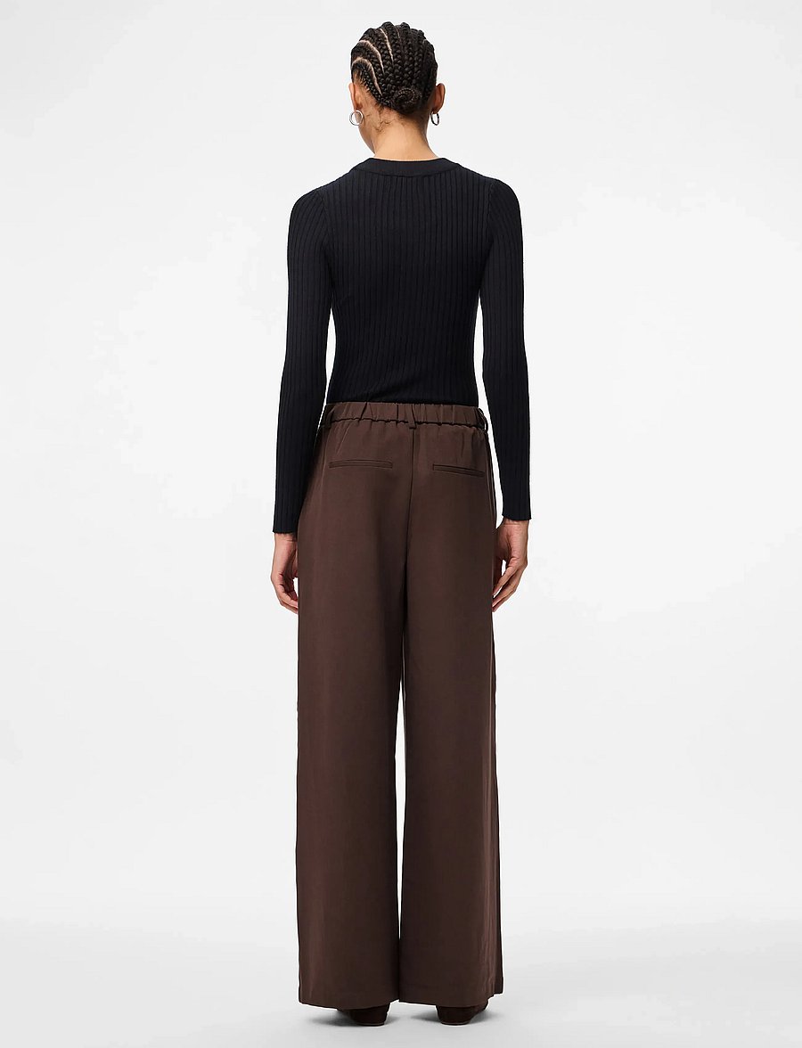 Pieces - PCKAMIL HW WIDE PANT NOOS BC - habitbukser - hot fudge - 3