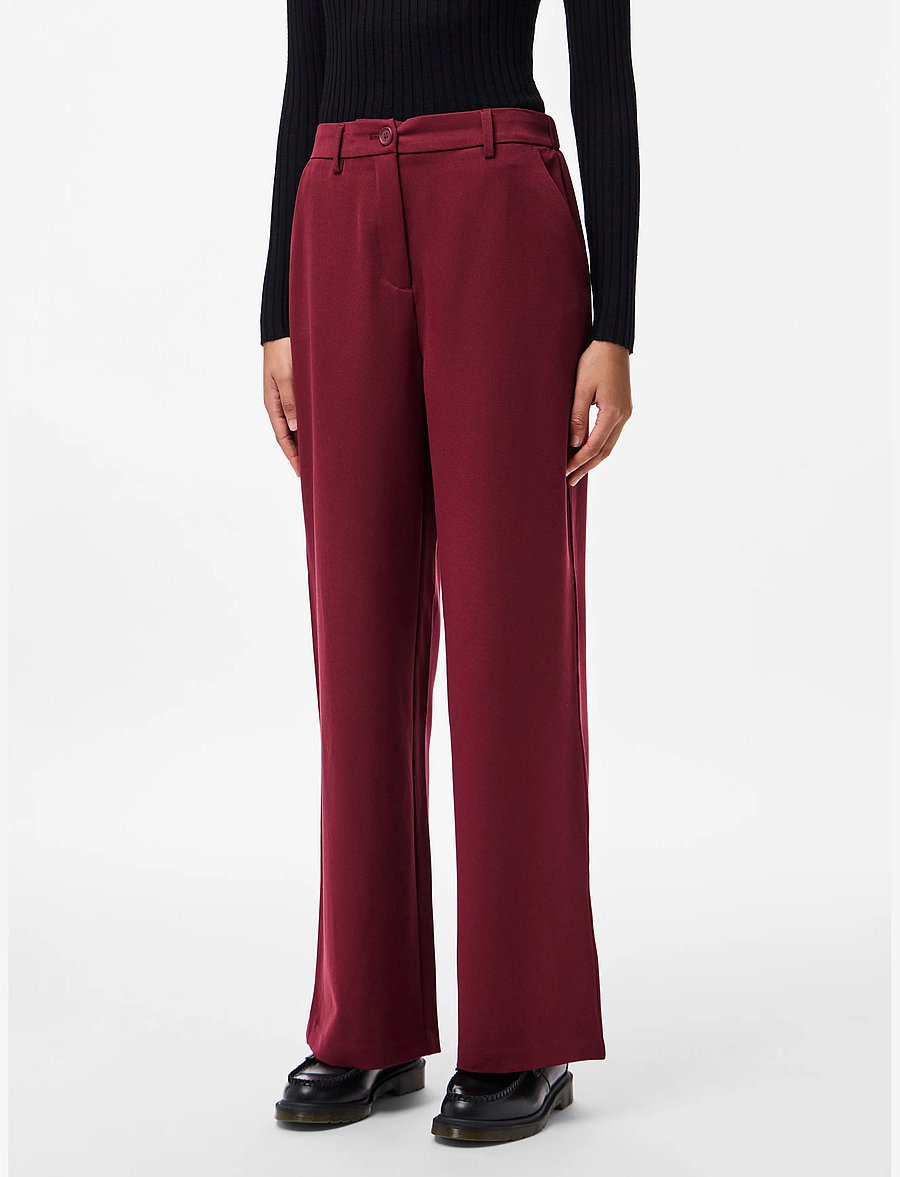 Pieces - PCKAMIL HW WIDE PANT NOOS BC - habitbukser - tawny port - 0