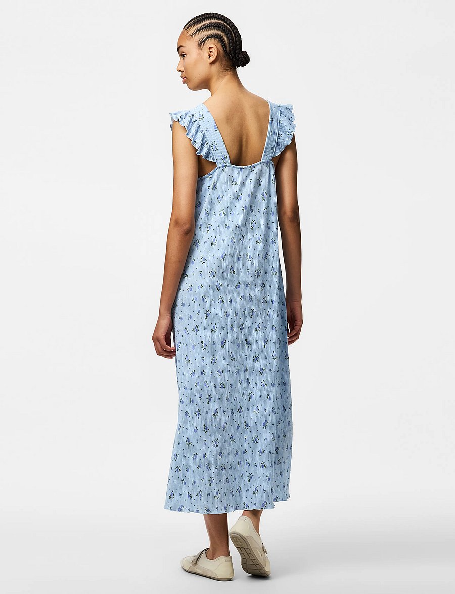 Pieces - PCFLORA STRAP FLOUNCE DRESS JRS MSA BC - sommerkleider - cashmere blue - 3