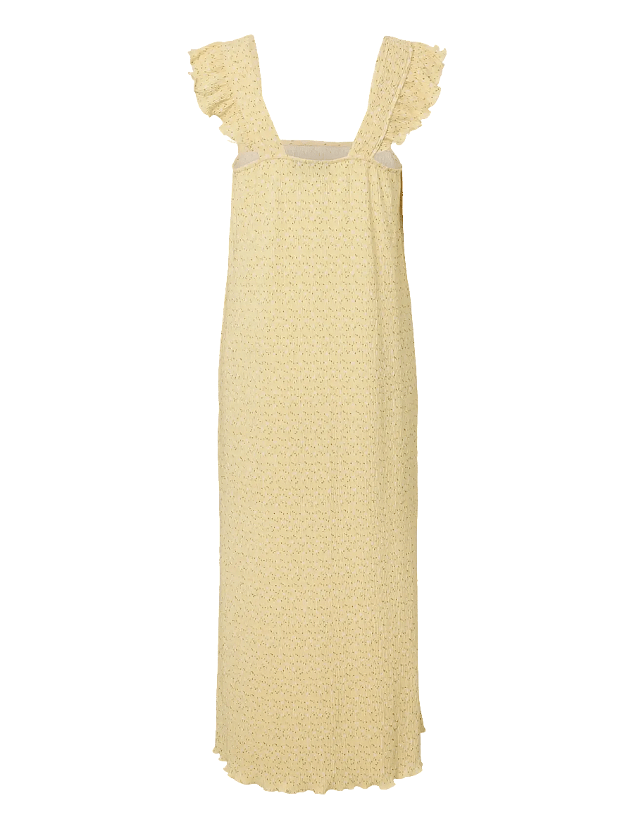 Pieces - PCFLORA STRAP FLOUNCE DRESS JRS MSA BC - sommerkleider - french vanilla - 1