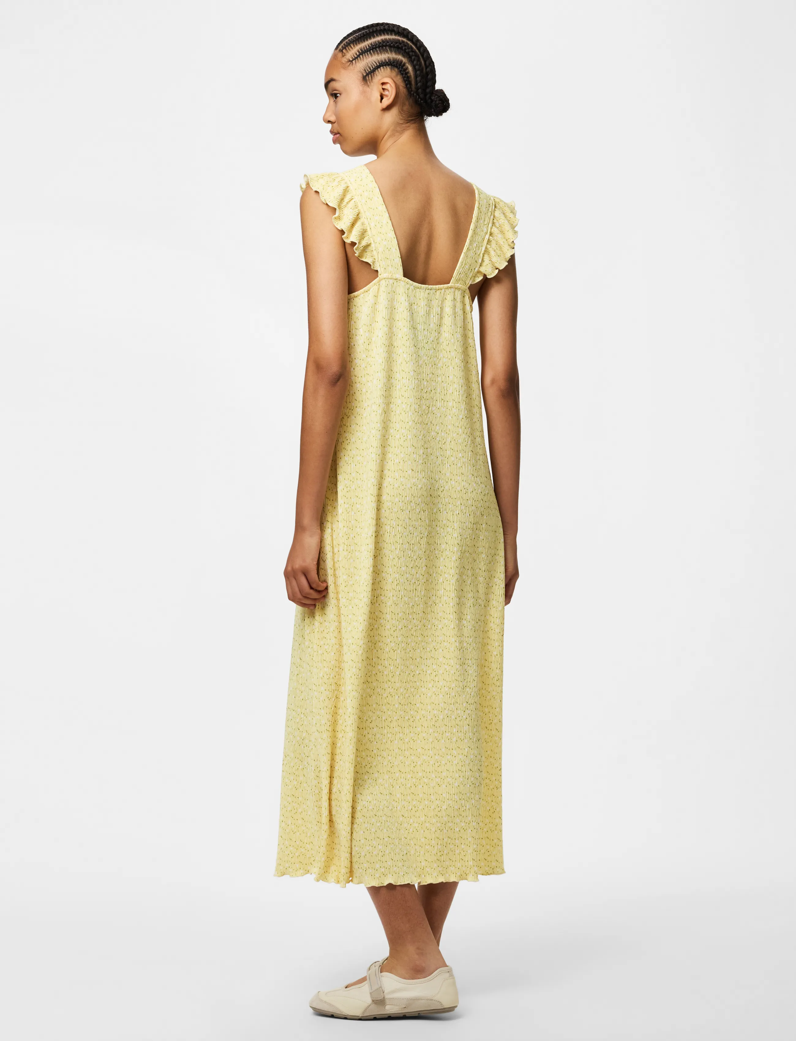 Pieces - PCFLORA STRAP FLOUNCE DRESS JRS MSA BC - suvekleidid - french vanilla - 3