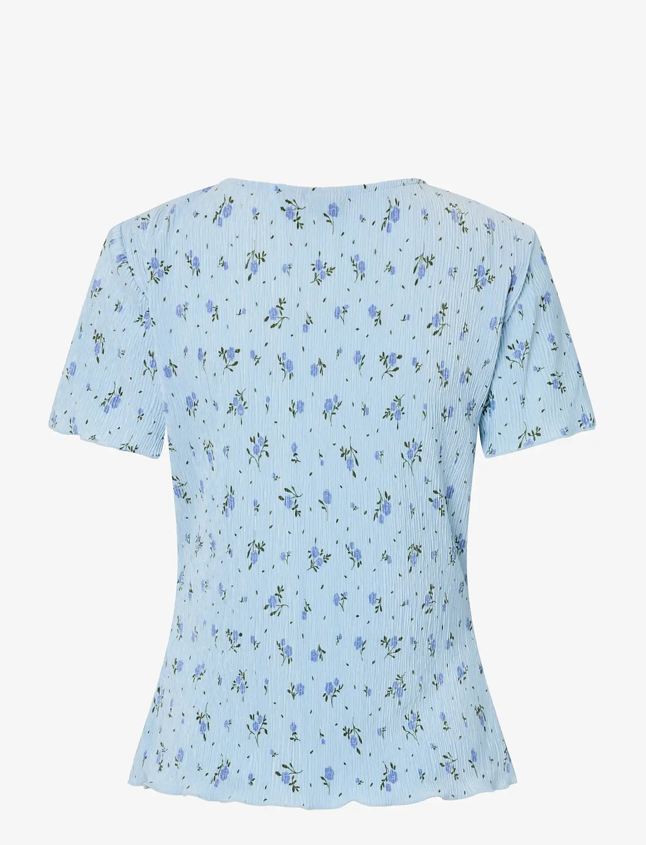 Pieces - PCFLORA SS O-NECK TOP JRS NOOS BC - t-shirts - cashmere blue - 1