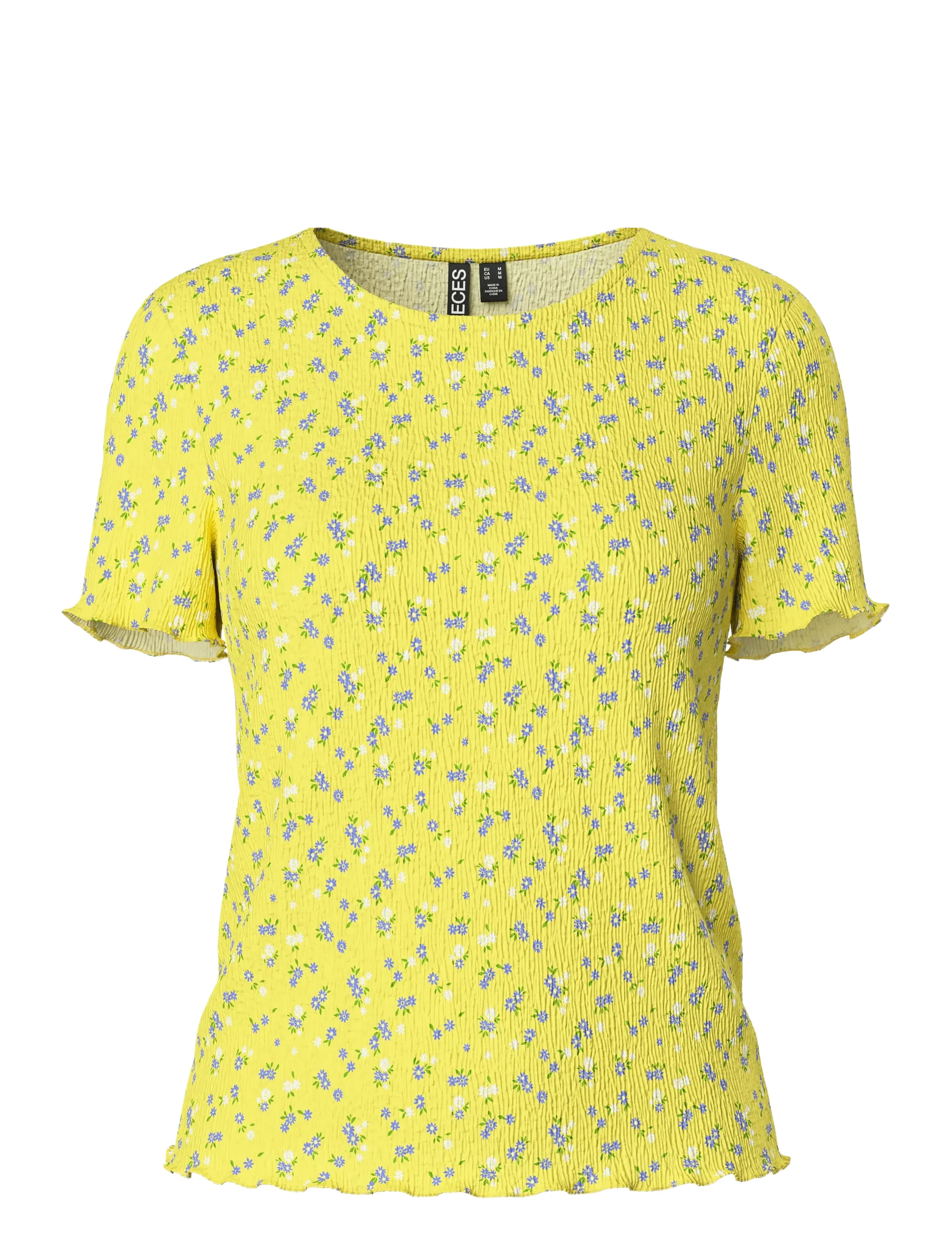Pieces - PCFLORA SS O-NECK TOP JRS NOOS BC - laveste priser - pale banana - 1