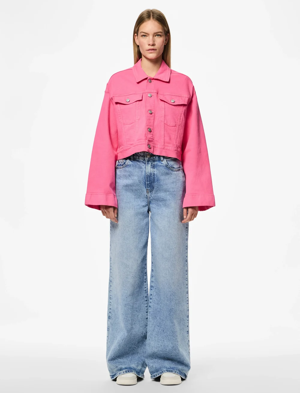 Pieces - PCSVALA DENIM JACKET - gallajakkar - pink lemonade - 4