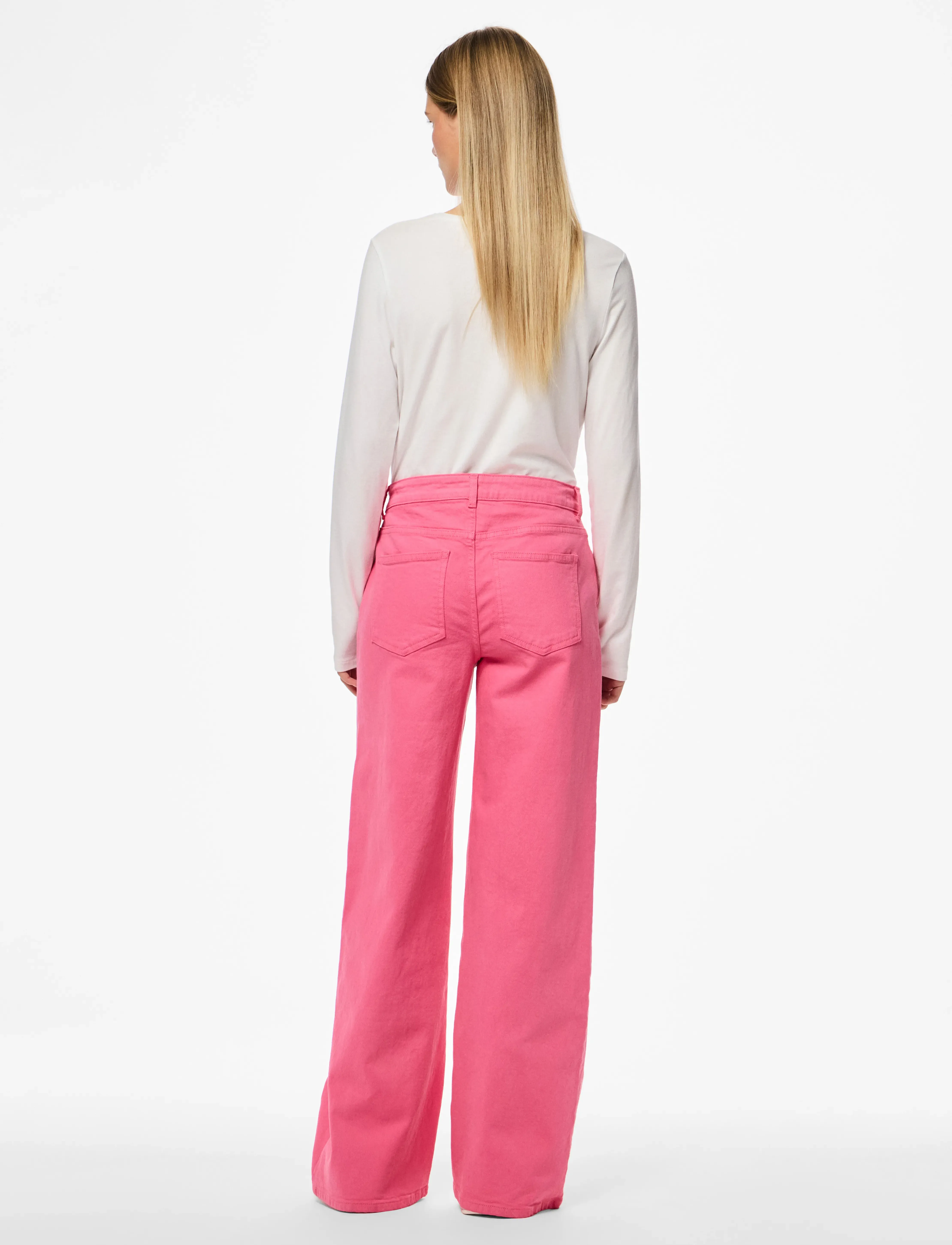 Pieces - PCSVALA MW WIDE DENIM JEANS - pink lemonade - 3
