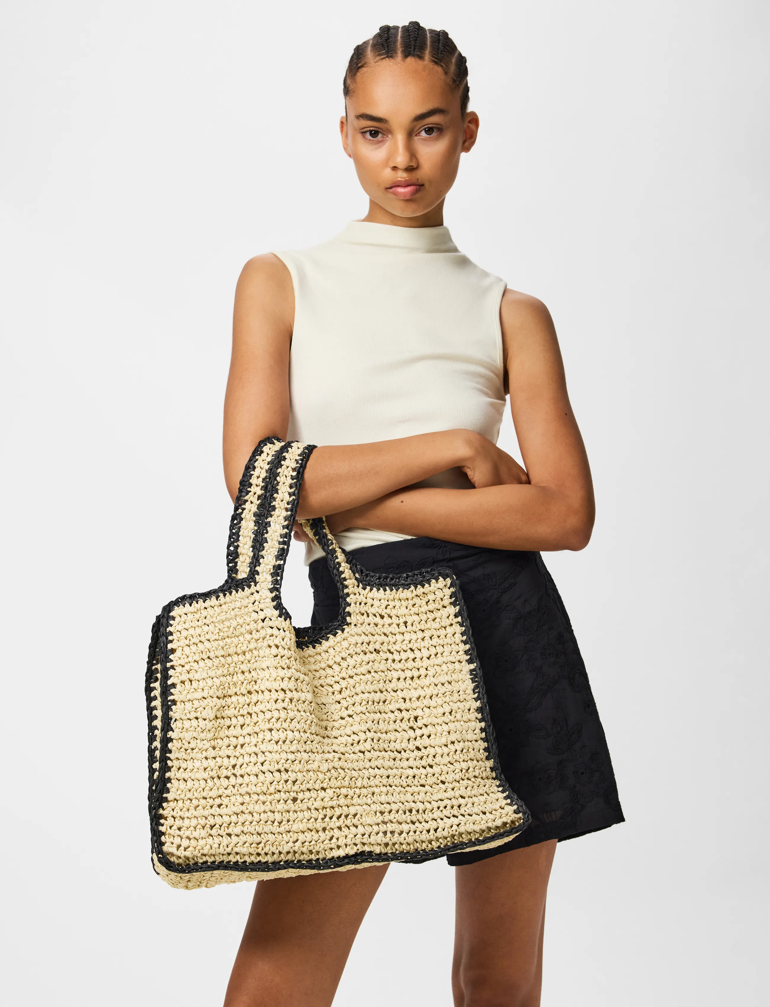 Pieces Pclydia Contrast Shopper, One Size, Black, Tasker > Shoppere, Dame