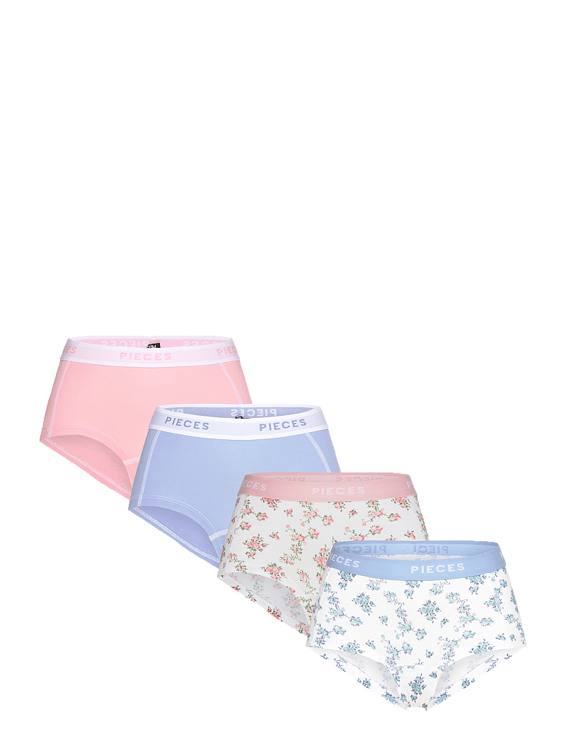 Pieces - PCLOGO LADY 4 PACK BC - hipster & hotpants - bright white - 0