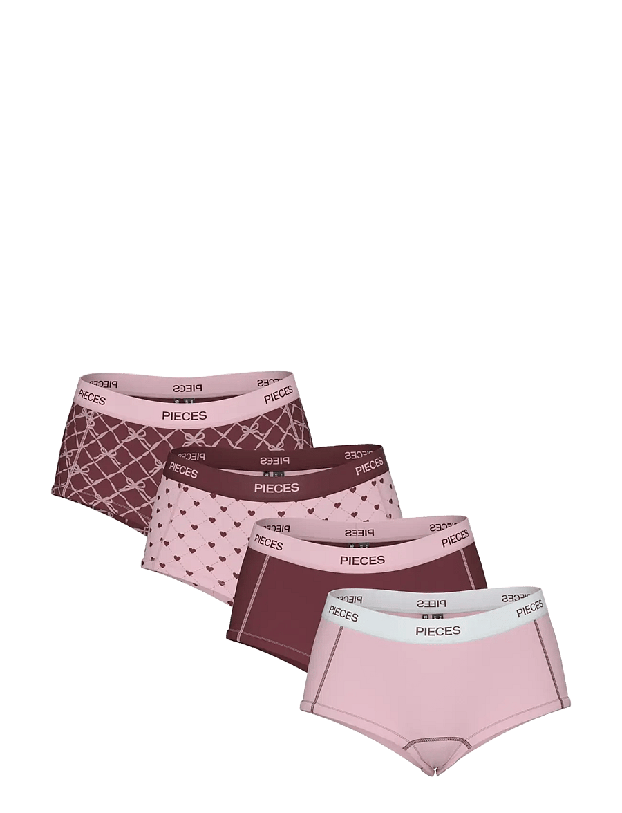 Pieces - PCLOGO LADY 4 PACK BC - hipster & hotpants - tawny port - 1