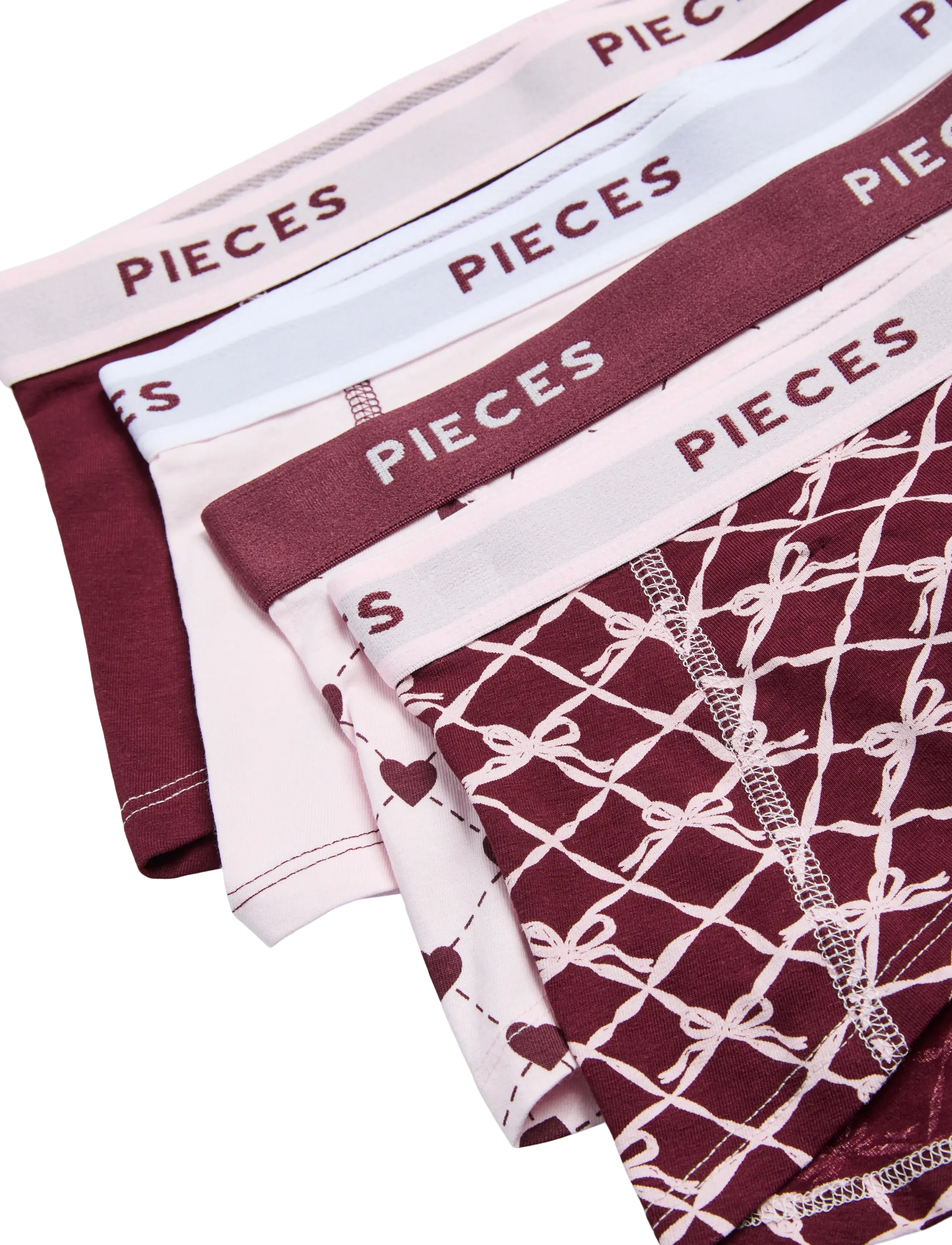 Pieces Pclogo Lady 4 Pack Bc, XL, Pink, Trusser > Hipster & Boyshorts, Dame