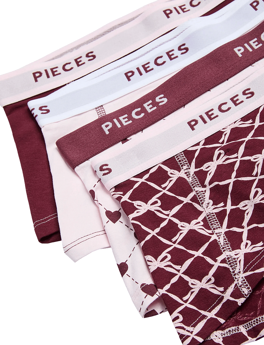 Pieces - PCLOGO LADY 4 PACK BC - hipster & hotpants - tawny port - 0