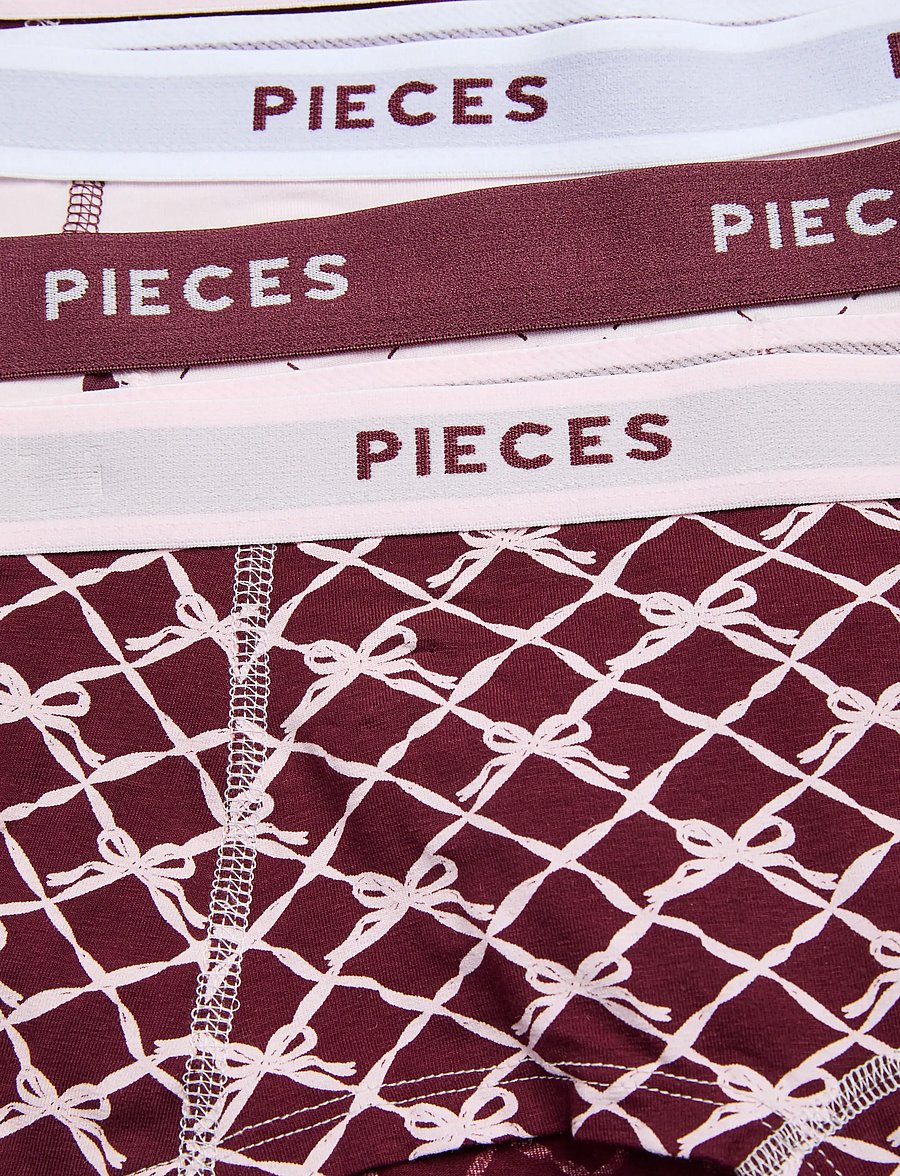 Pieces - PCLOGO LADY 4 PACK BC - hipster & hotpants - tawny port - 2