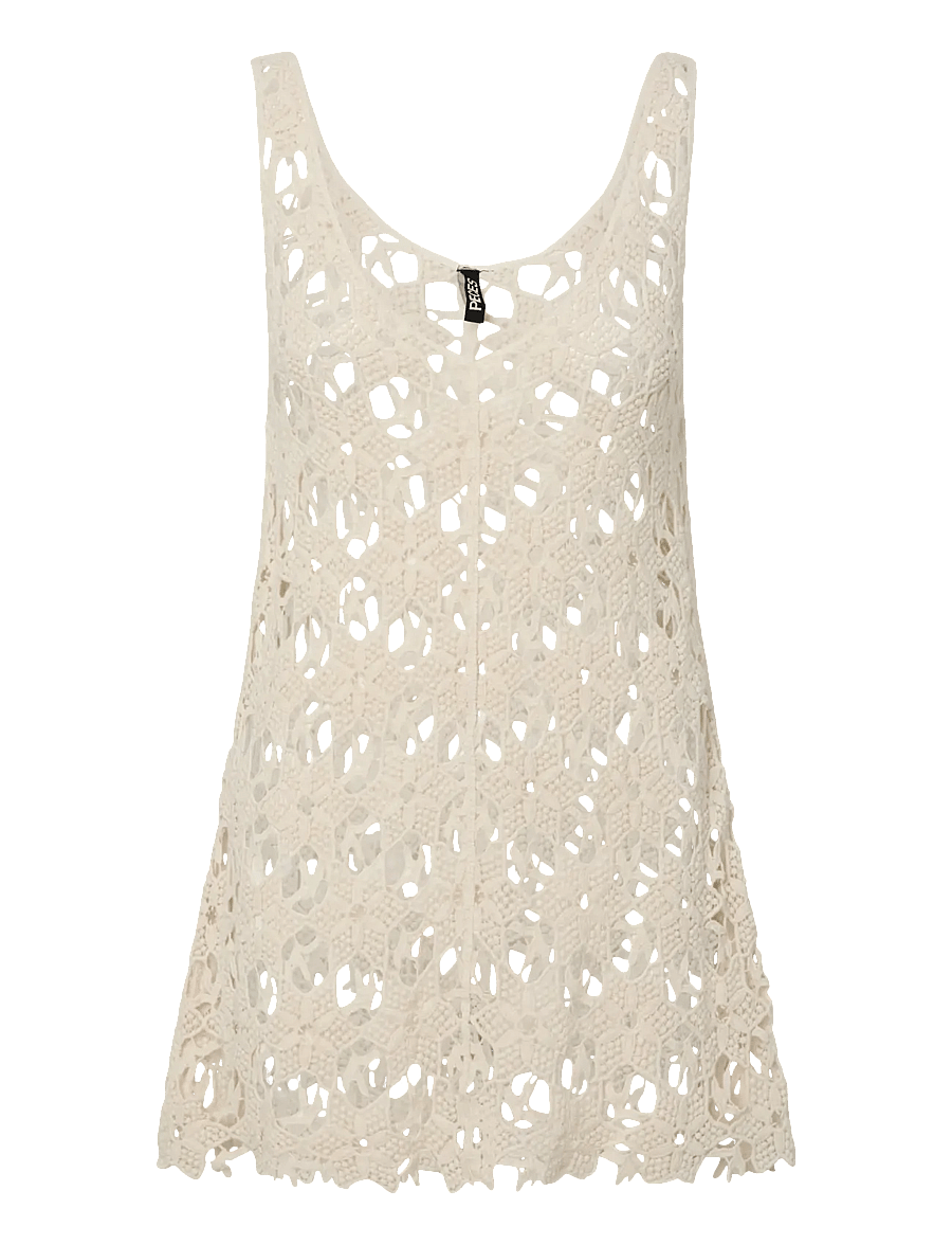 Pieces - PCLINA CROCHET DRESS WVN - rannariided - egret - 0