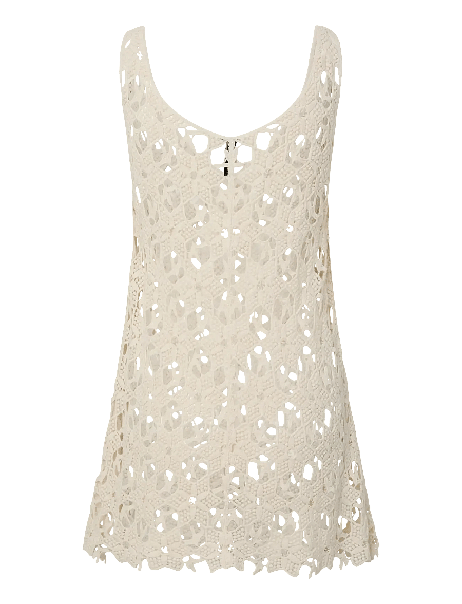 Pieces - PCLINA CROCHET DRESS WVN - rannariided - egret - 1