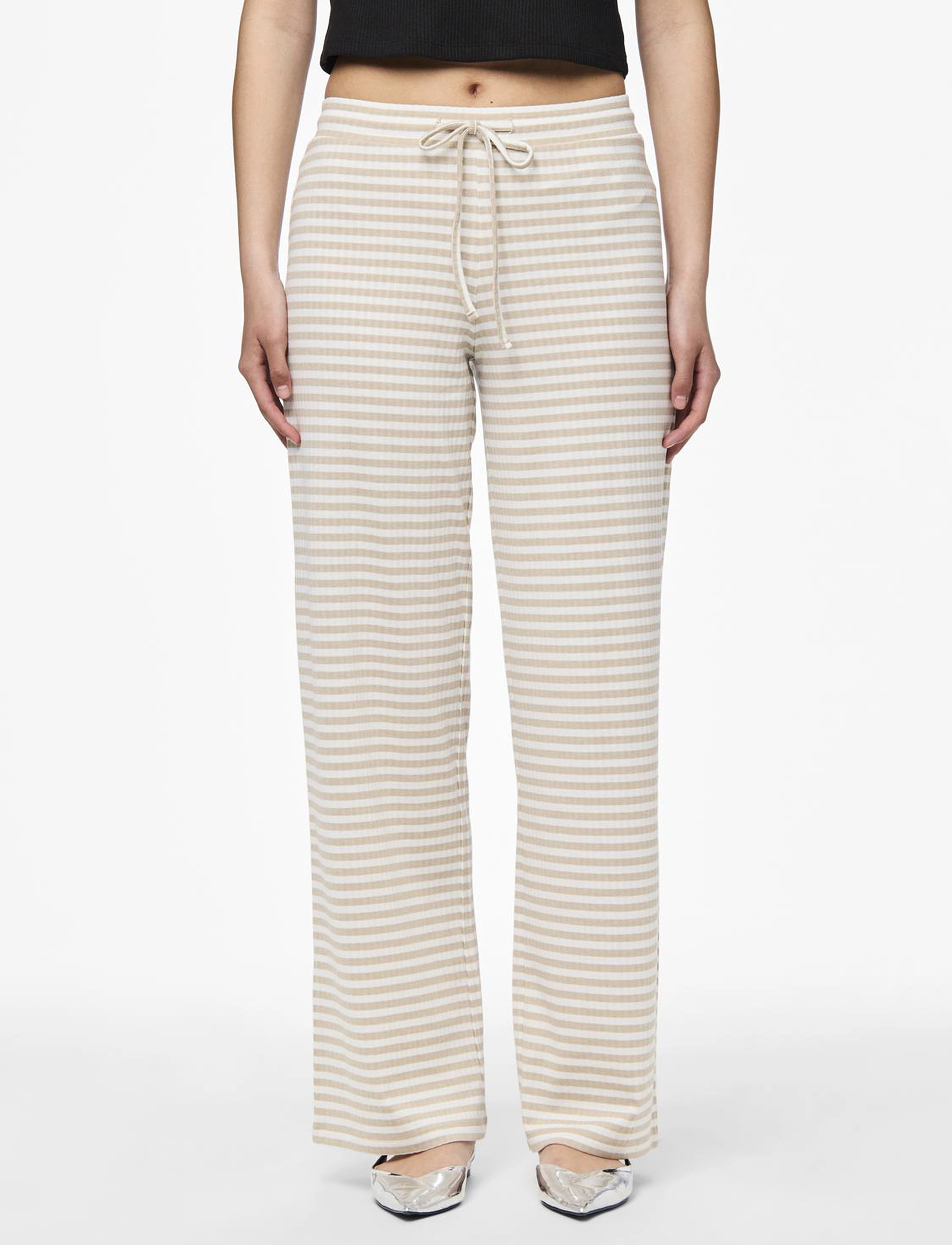 Pieces - PCLAYA MW WIDE PANTS D2D - bright white - 0