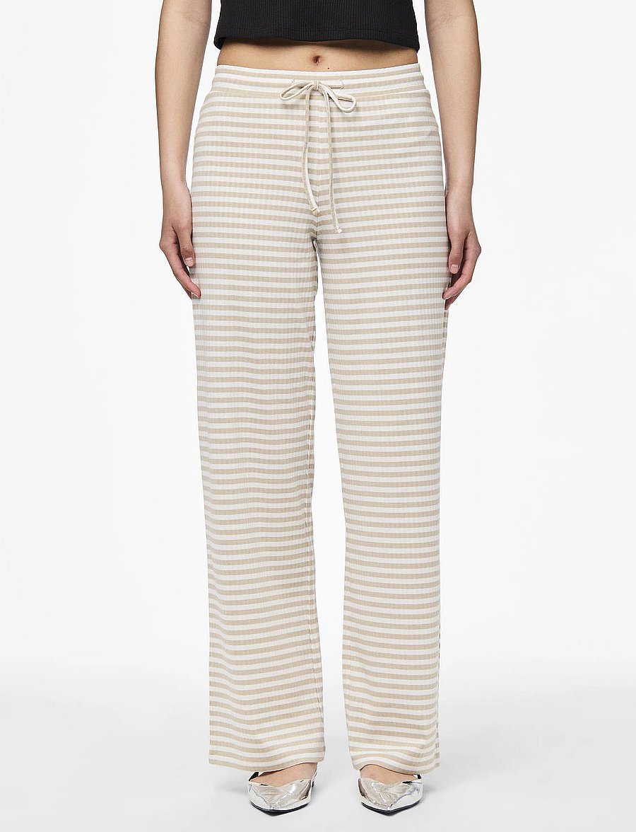 Pieces - PCLAYA MW WIDE PANTS D2D - bright white - 0