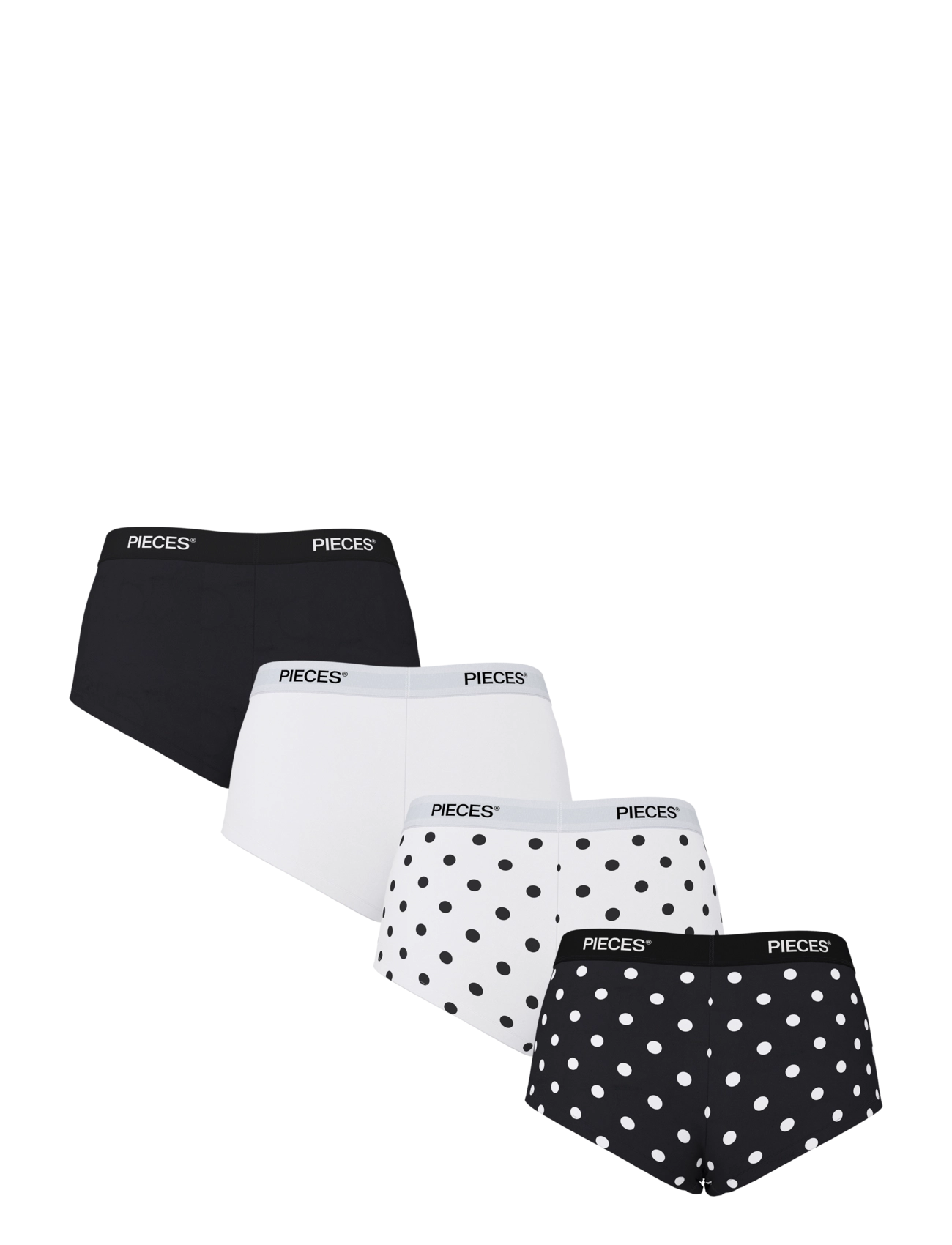 Pieces - PCLOGO LADY 4 PACK AOP/SOLID NOOS BC - hipster & hotpants - black - 1