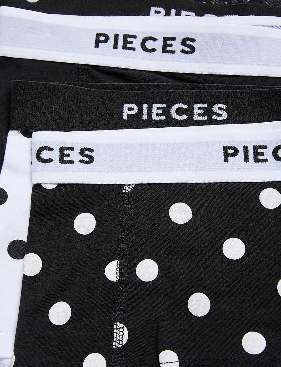 Pieces - PCLOGO LADY 4 PACK AOP/SOLID NOOS BC - hipster & hotpants - black - 2