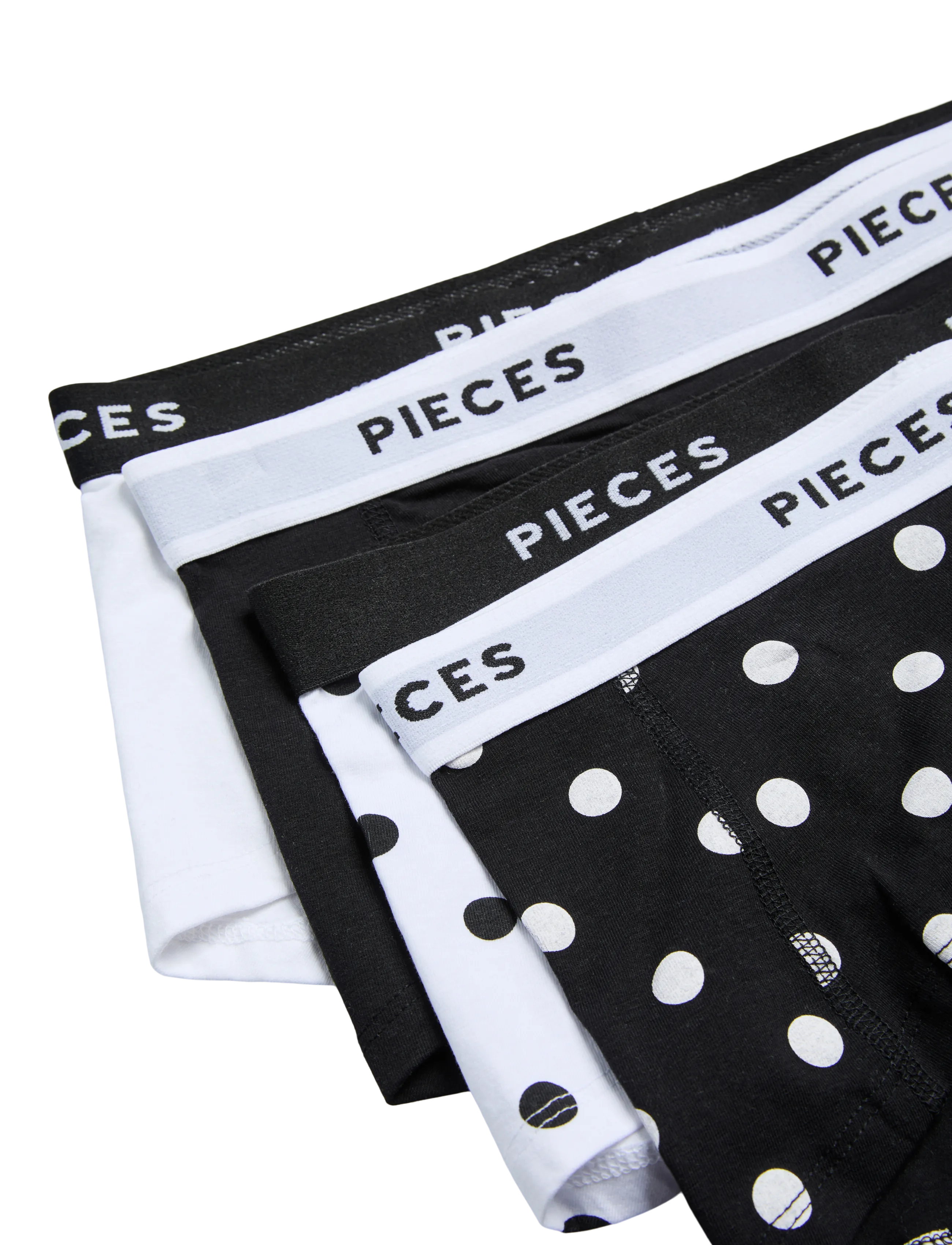 Pieces - PCLOGO LADY 4 PACK AOP/SOLID NOOS BC - hipster & hotpants - black - 3