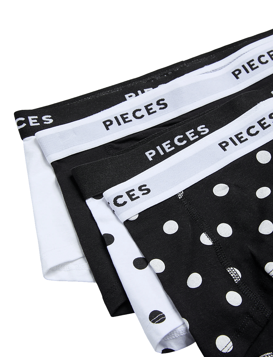 Pieces - PCLOGO LADY 4 PACK AOP/SOLID NOOS BC - hipster & hotpants - black - 3