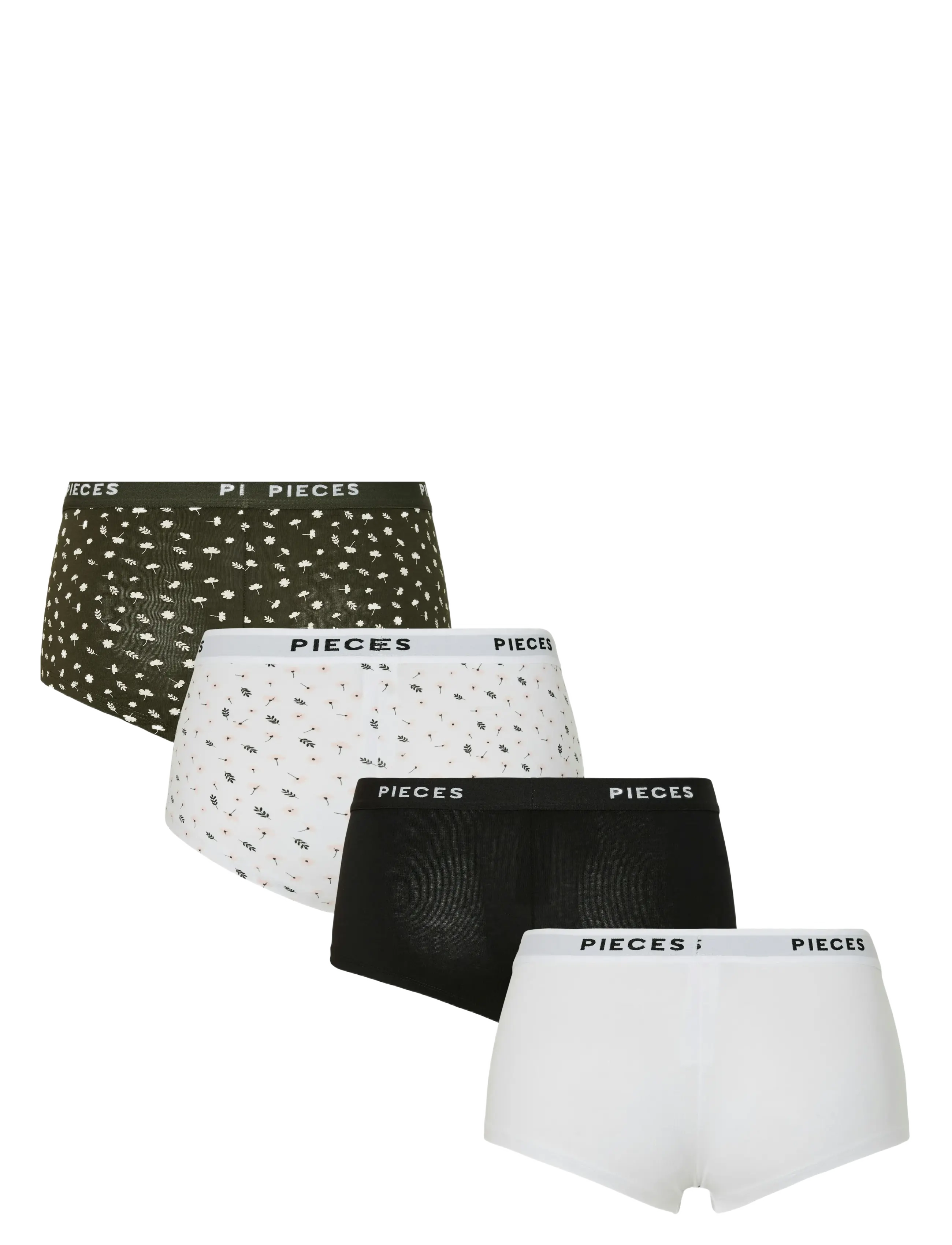 Pieces - PCLOGO LADY 4 PACK AOP/SOLID NOOS BC - laveste priser - forest night - 1