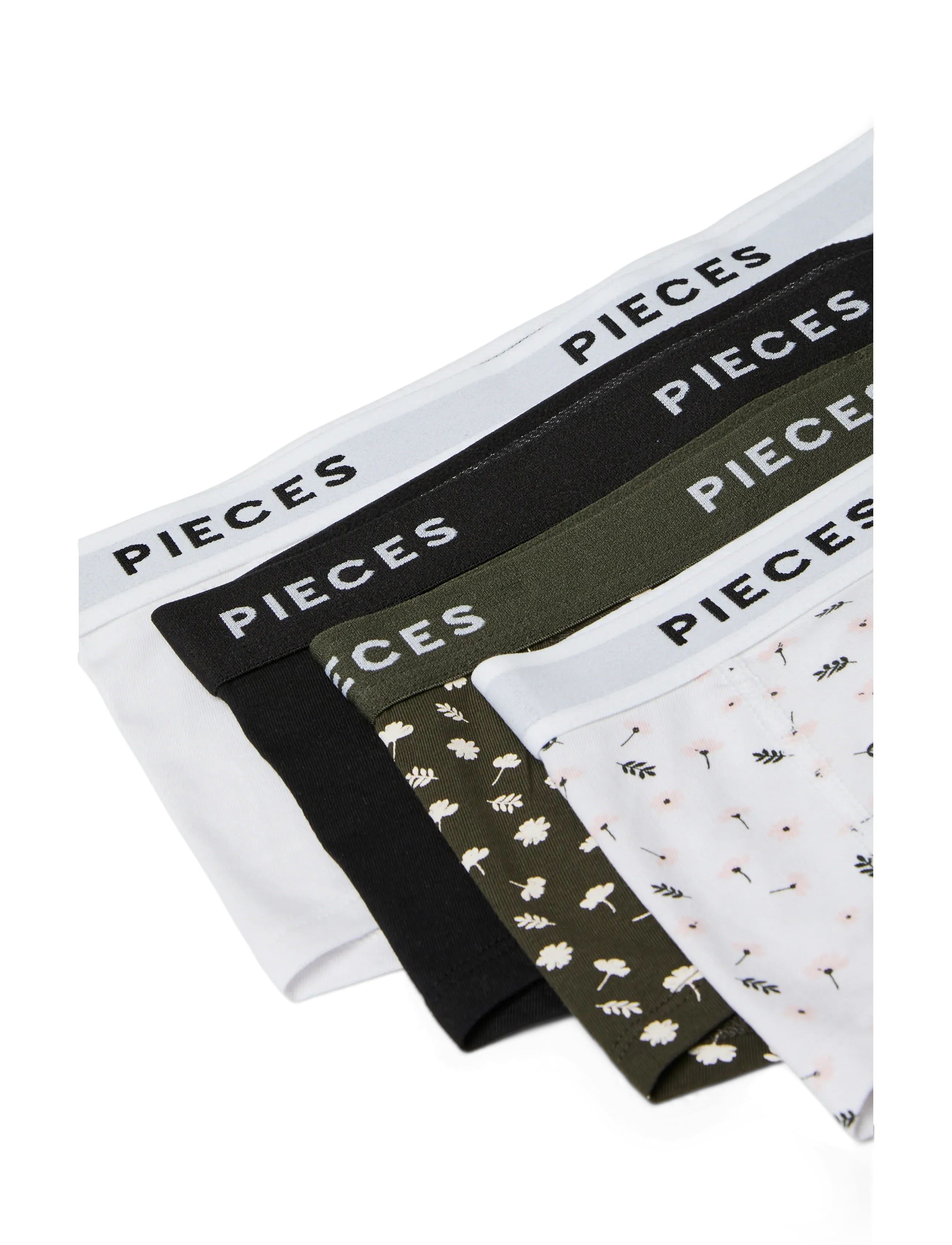 Pieces - PCLOGO LADY 4 PACK AOP/SOLID NOOS BC - laveste priser - forest night - 3