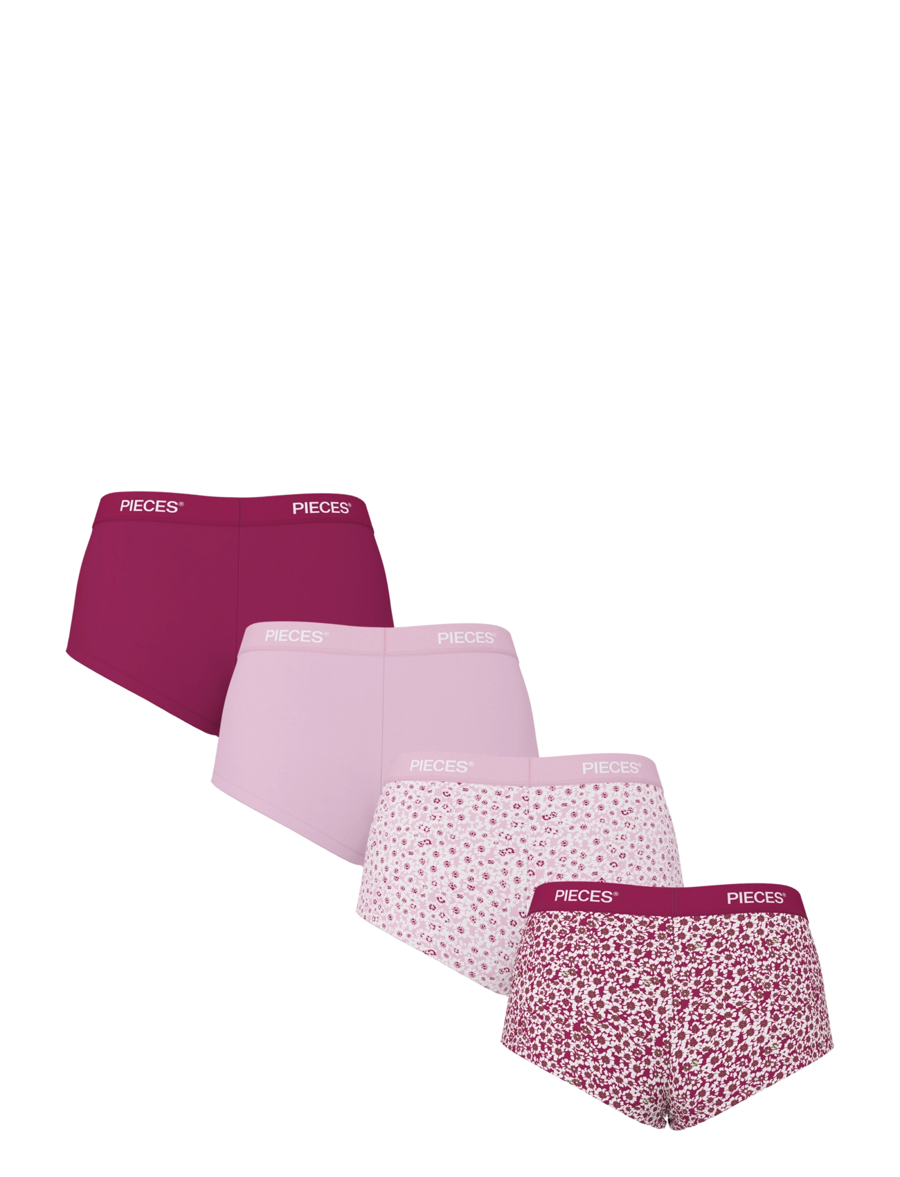 Pieces - PCLOGO LADY 4 PACK AOP/SOLID NOOS BC - hipster & boxershorts - raspberry radiance - 1
