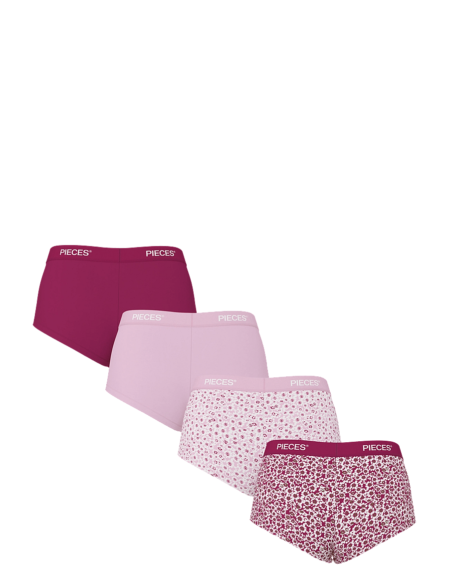Pieces - PCLOGO LADY 4 PACK AOP/SOLID NOOS BC - hipster & boxershorts - raspberry radiance - 1