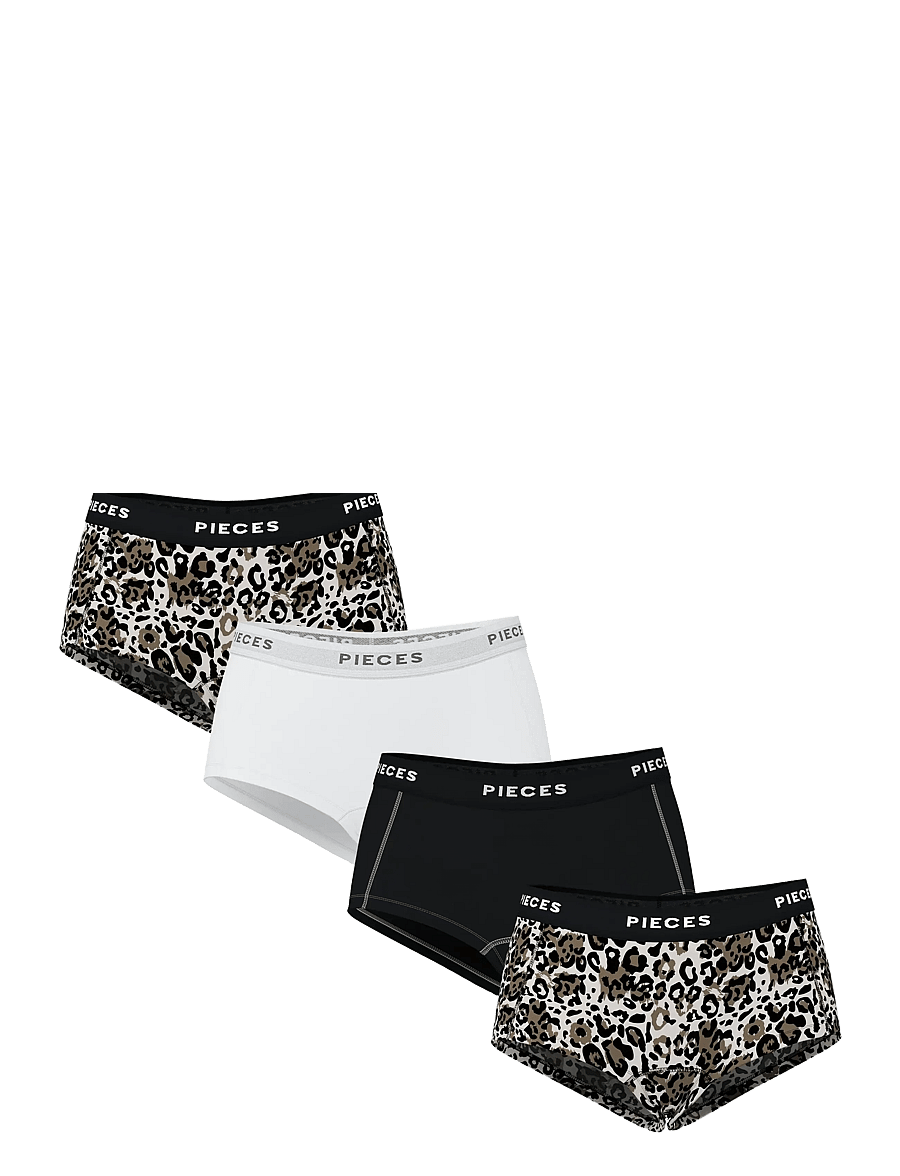 Pieces - PCLOGO LADY 4 PACK AOP/SOLID NOOS BC - culottes taille basse - silver gray - 0