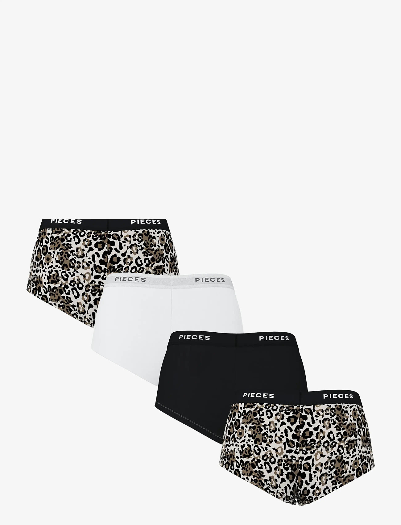 Pieces - PCLOGO LADY 4 PACK AOP/SOLID NOOS BC - hipster & hotpants - silver gray - 1