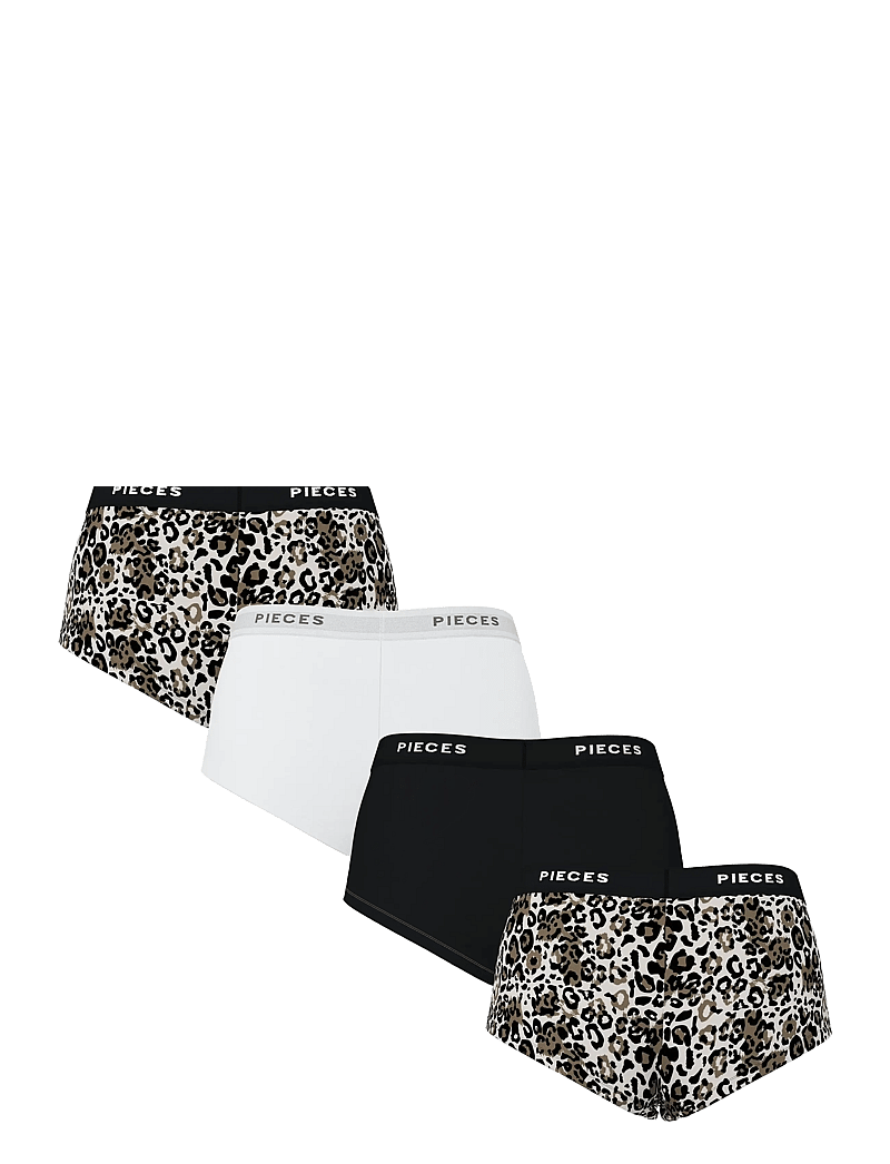 Pieces - PCLOGO LADY 4 PACK AOP/SOLID NOOS BC - hipster & hotpants - silver gray - 1