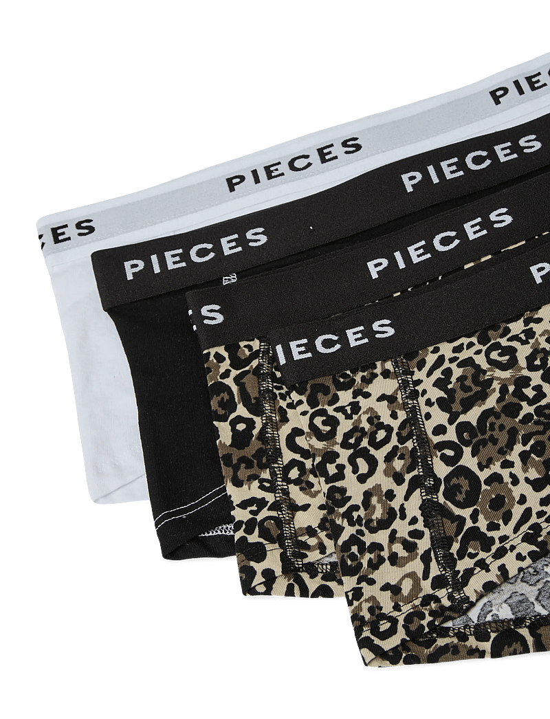 Pieces - PCLOGO LADY 4 PACK AOP/SOLID NOOS BC - hipster og boyshort nærbuxur - silver gray - 2