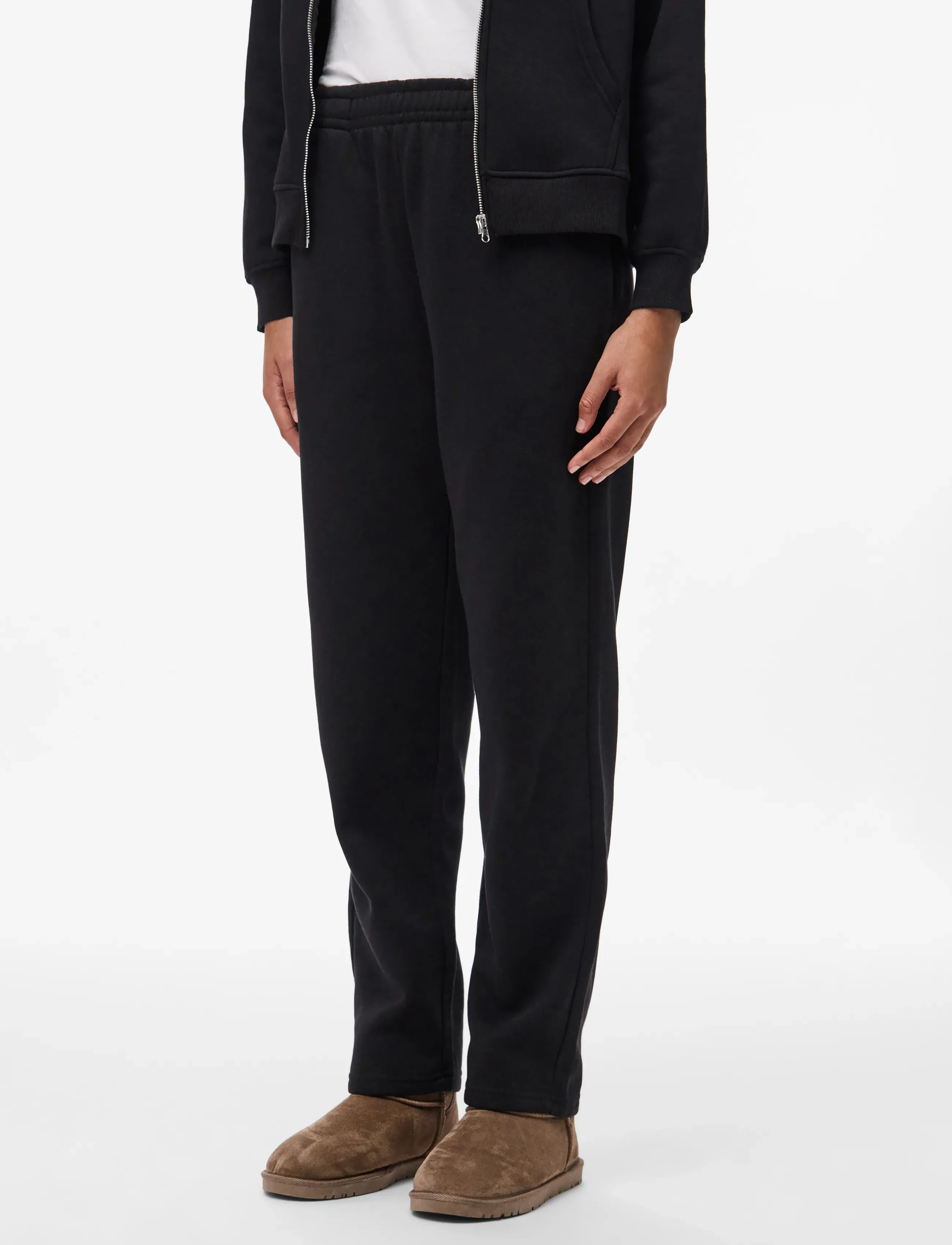 Pieces Pcchilli Hw Straight Sweat Pants Noos Bc, Kvinder, Højtaljede Lige Sweatpants, Sort, Str: L