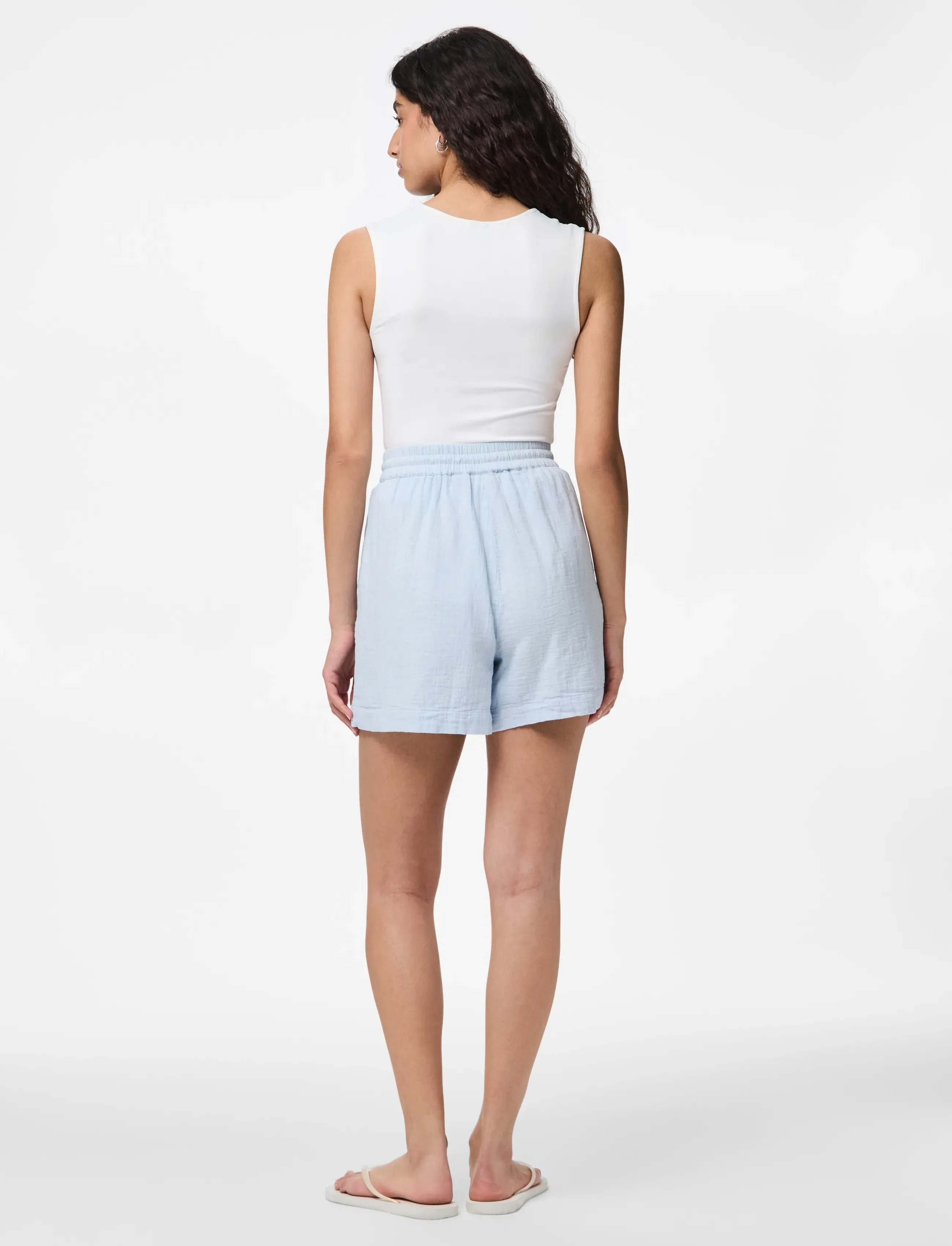 Pieces - PCSASTINA HW SHORTS WVN MSA BC - kasdienio stiliaus šortai - cashmere blue - 3