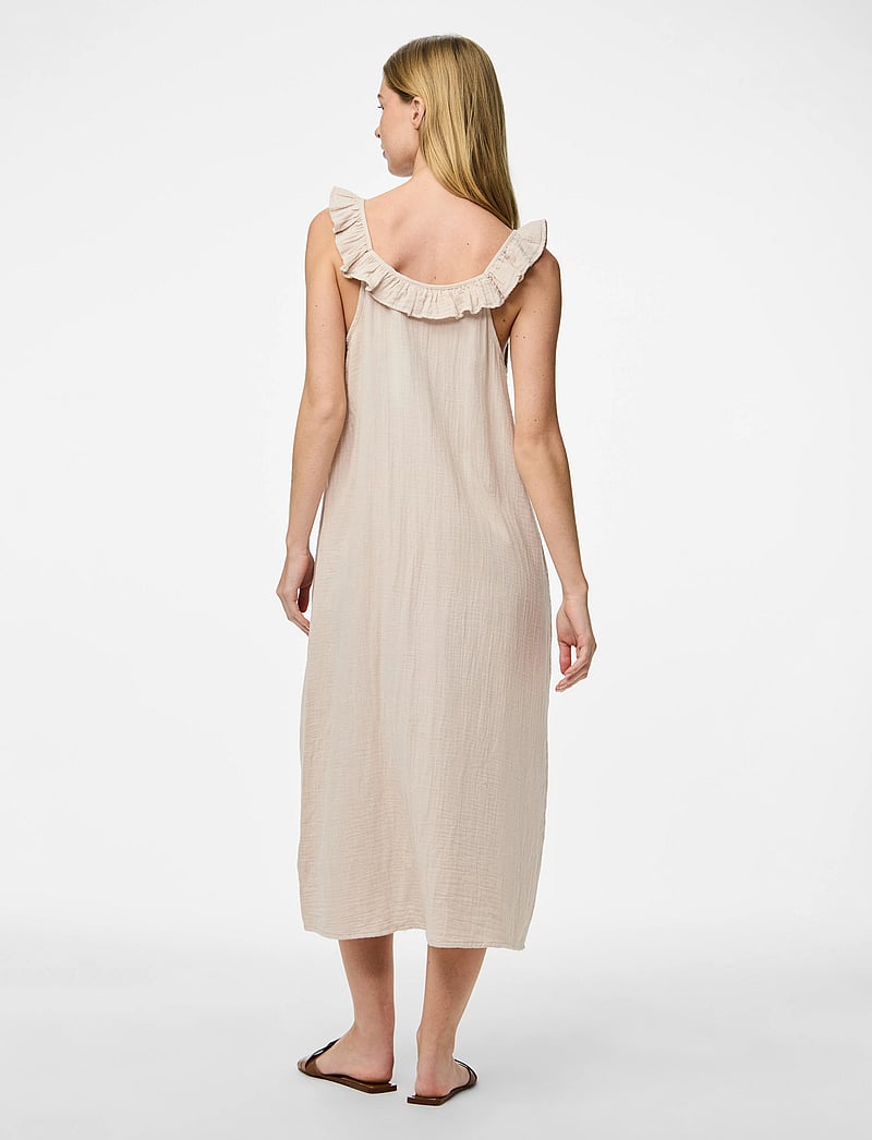 Pieces - PCSASTINA SL MIDI DRESS WVN BC - midiklänningar - silver gray - 3