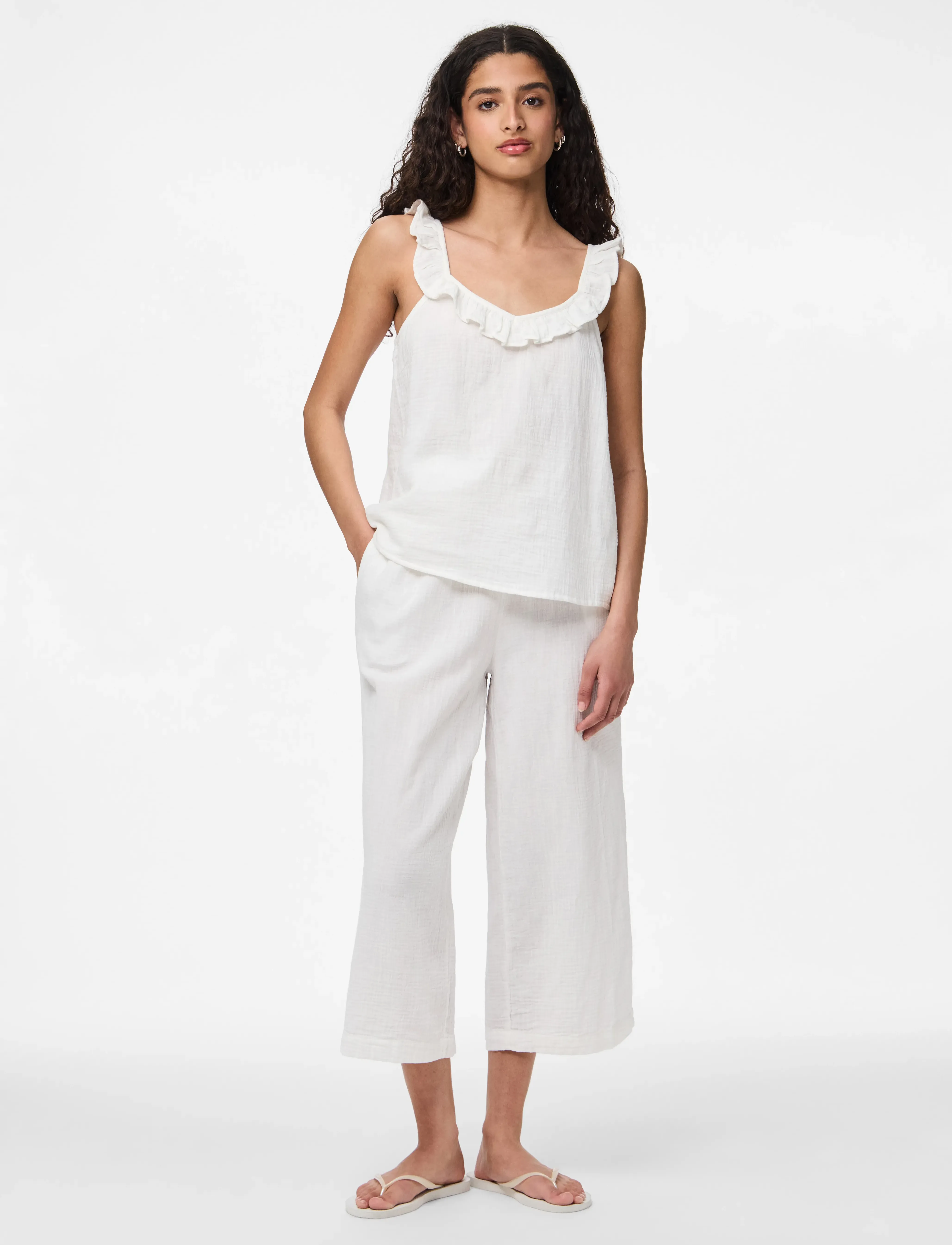 Pieces - PCSASTINA SL TOP WVN BC - cloud dancer - 4